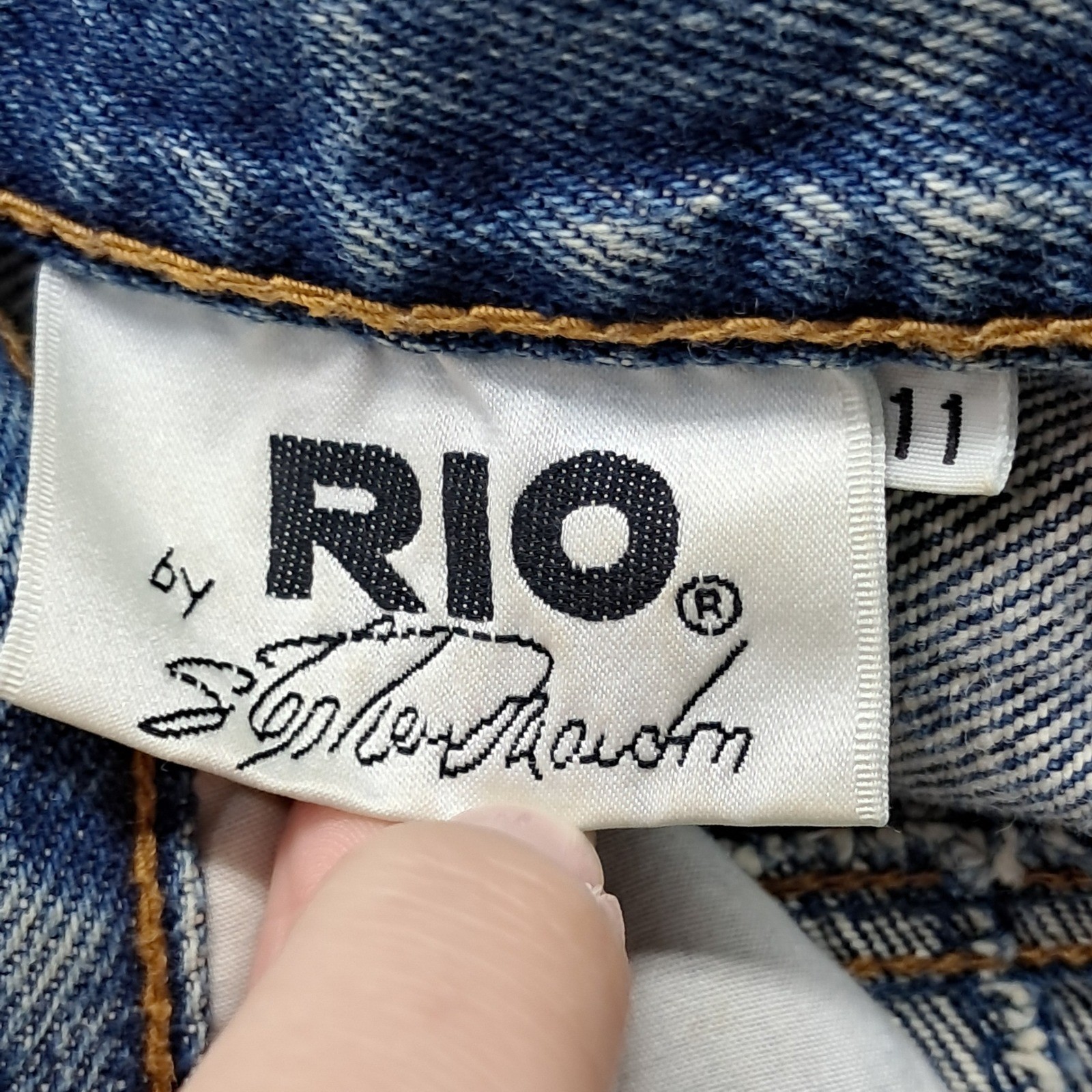 Rio by Stephanie Maison Vintage Acid Wash High Waist Tapered Jeans Blue Sz 11