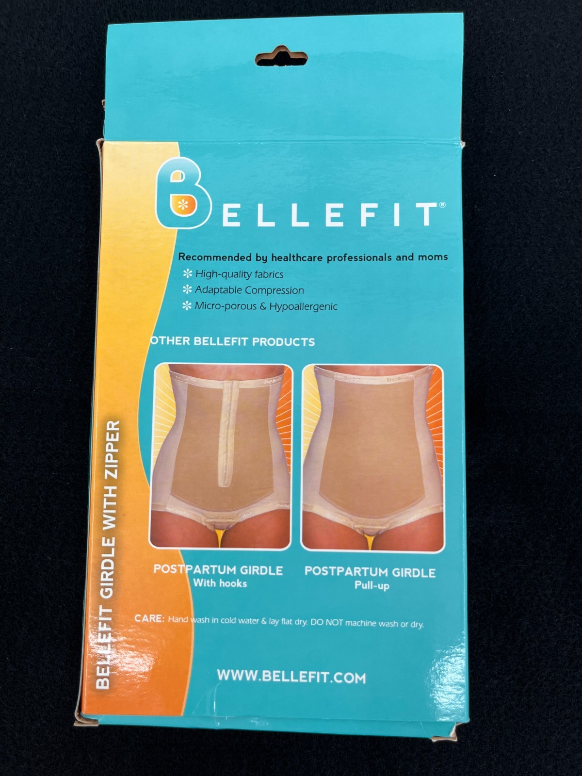 Bellefit Postpartum Girdle Front Zipper Size L Nude Tan Compression Birth Recove
