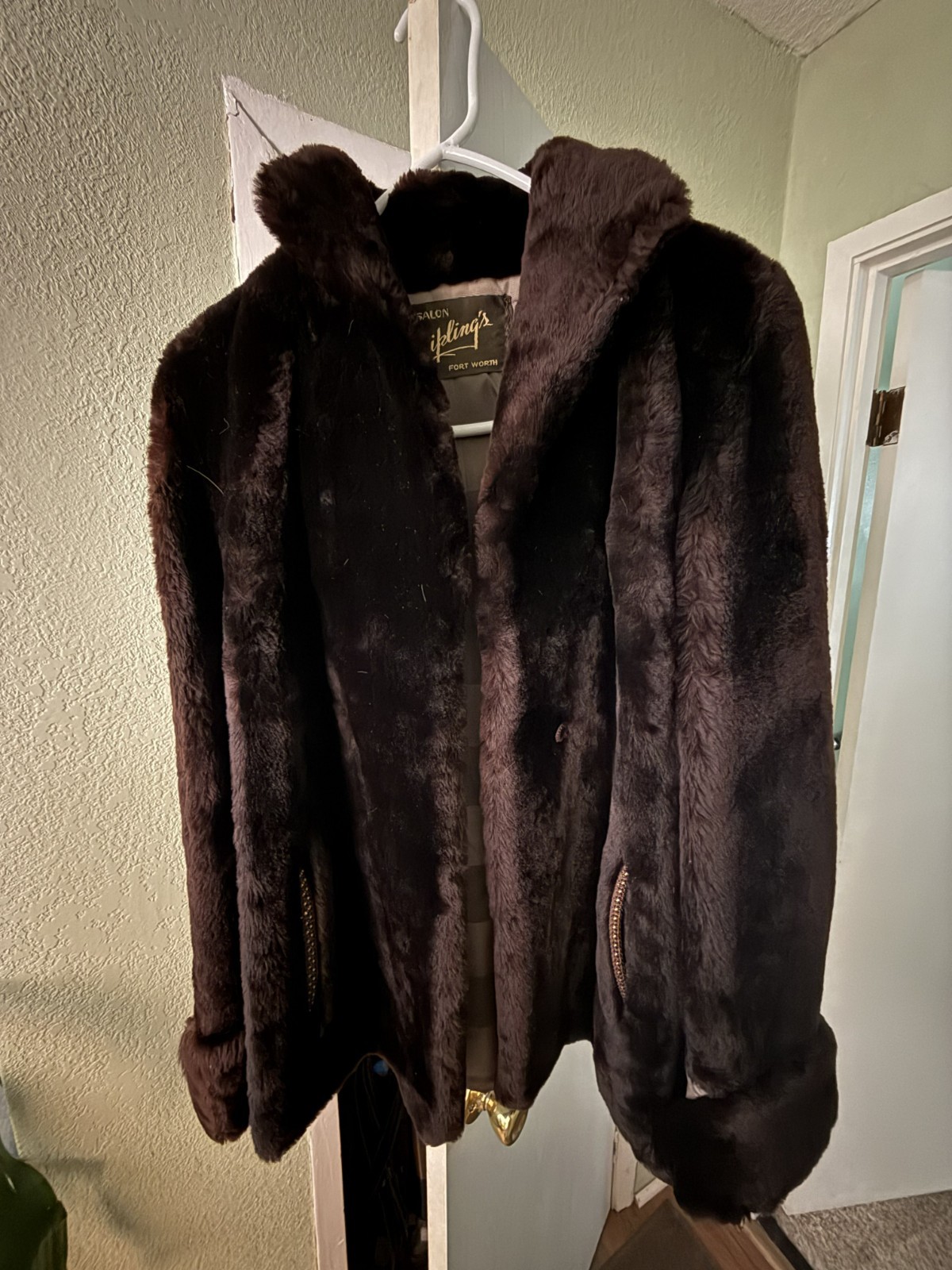 Vintage STRIPLING’S Ft Worth Genuine Mahogany Mink Fur Coat Excellent Condition