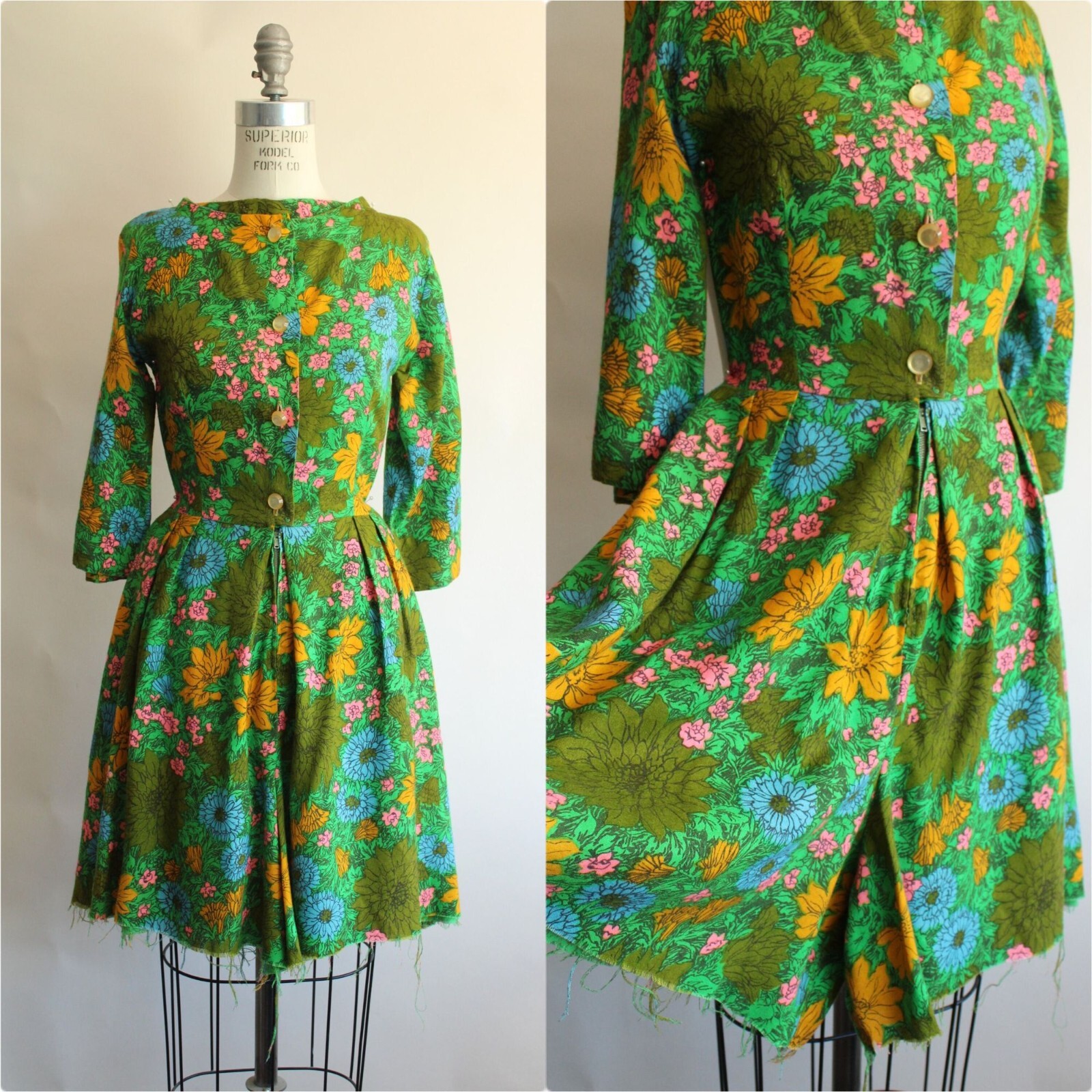 Vintage 1960s Jumpsuit, Rosa Ray Floral Print Cutoff Shorts Romper, Flower…