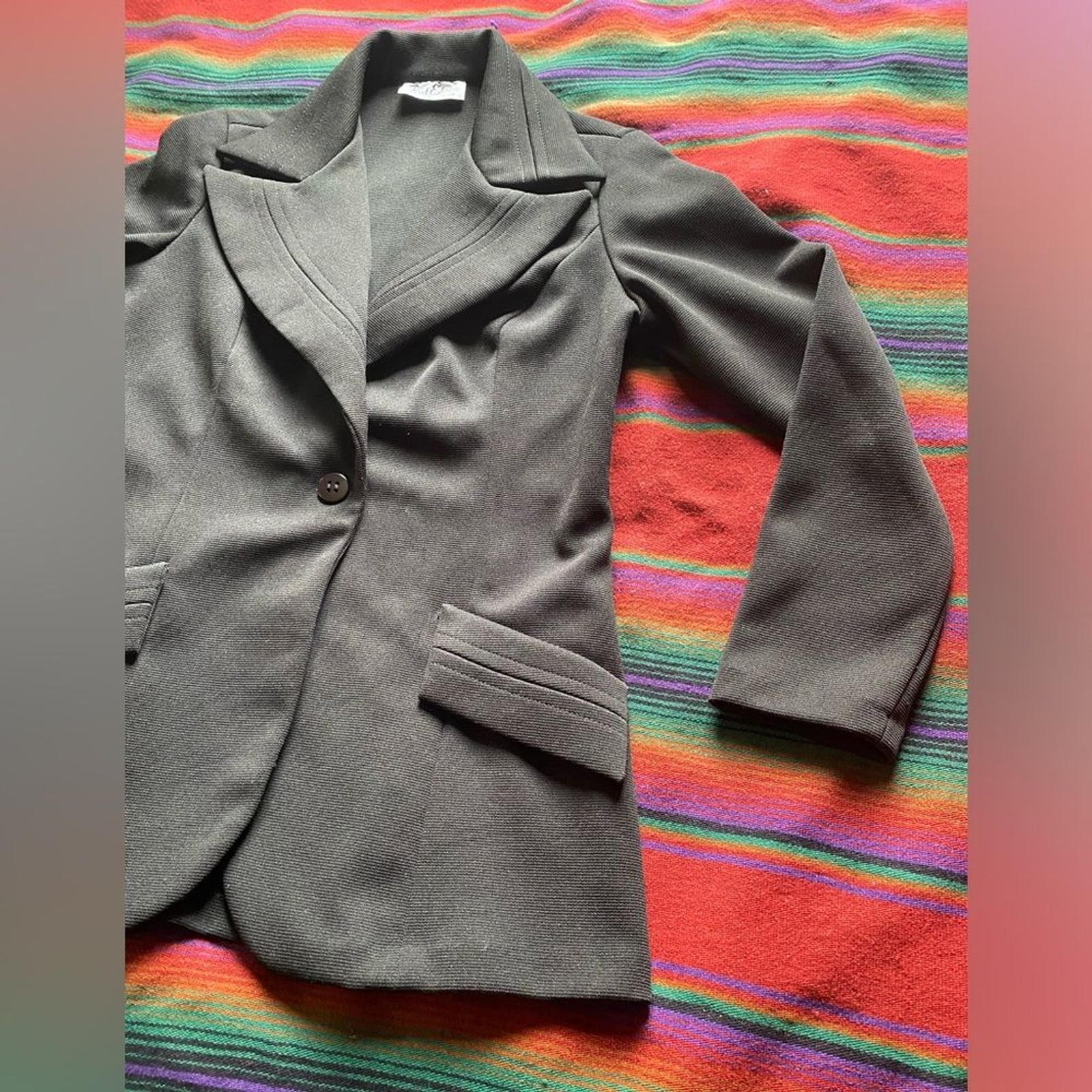Vintage 1970’s First Edition Dallas Polyester Blazer. Rad Pointed collar! S/M