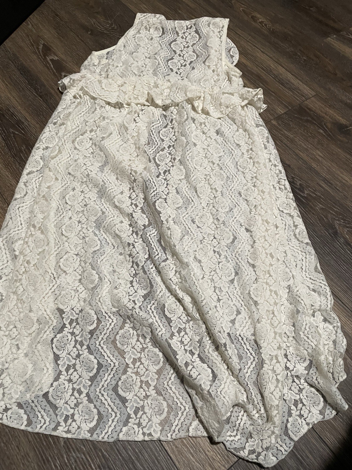 Gimmicks BKE VTG Women’s Sheer Lace Tie Romantic Duster Cardigan Size Medium W2