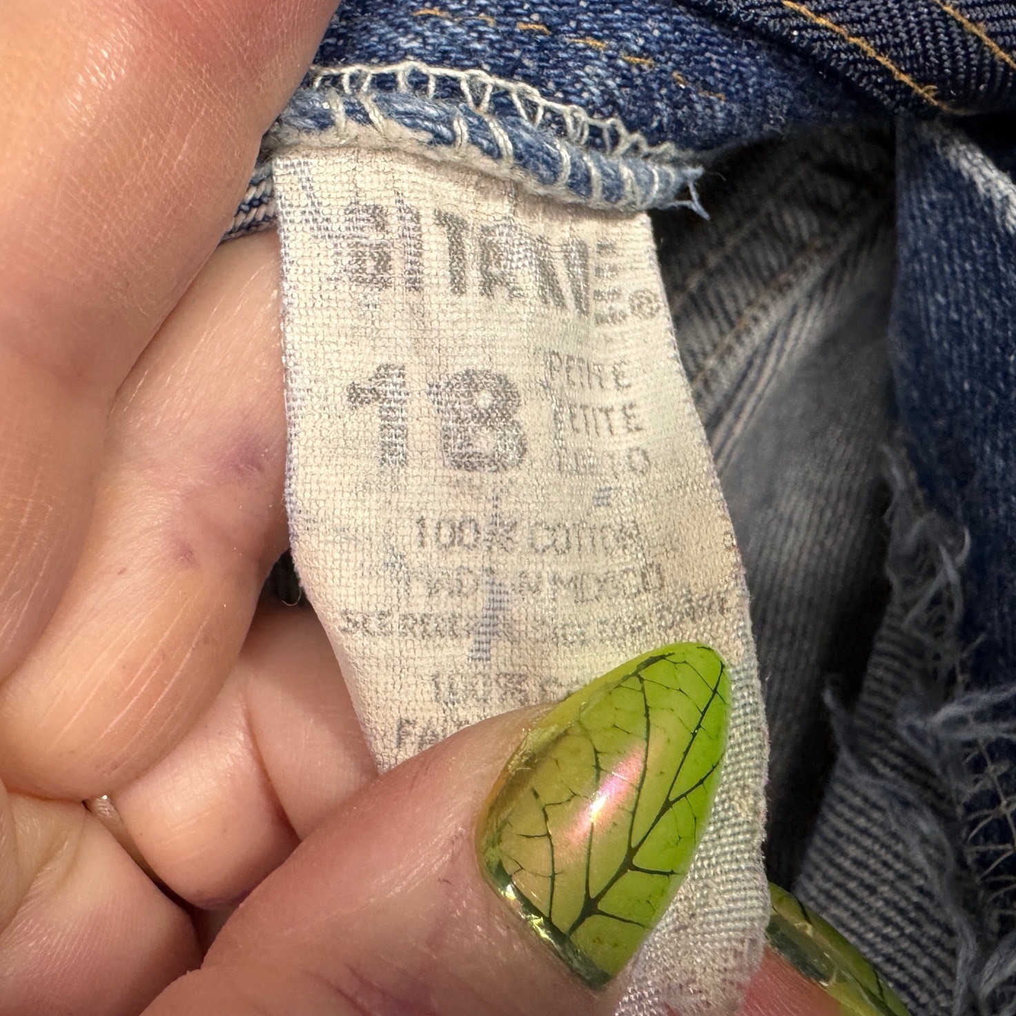 Vintage Gitano Jeanswear High Waisted Tapered Leg Denim Jeans Blue 18P Petite
