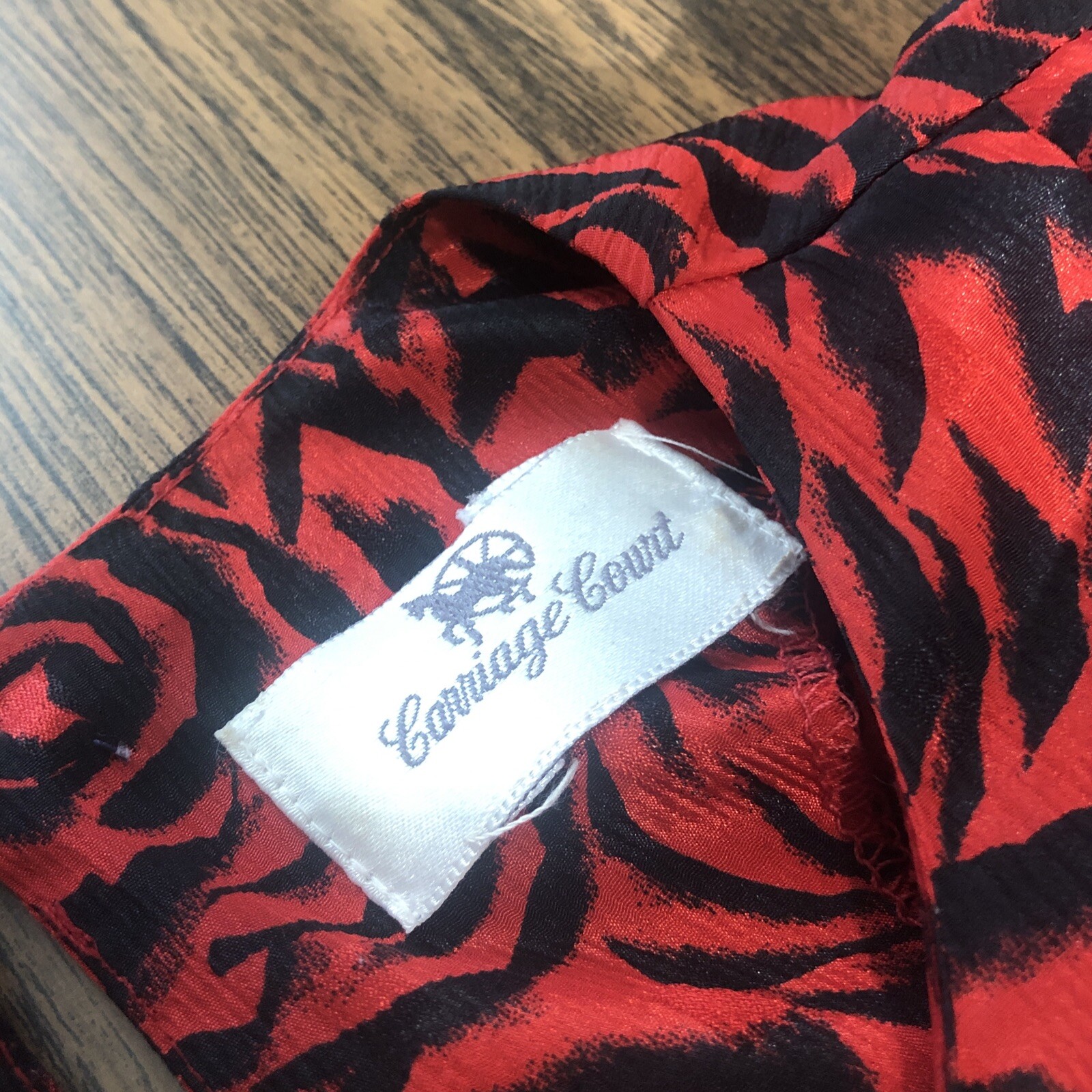 Vintage Carriage Court Evening Dress Red Roses Pockets Elastic Waist READ SIZE
