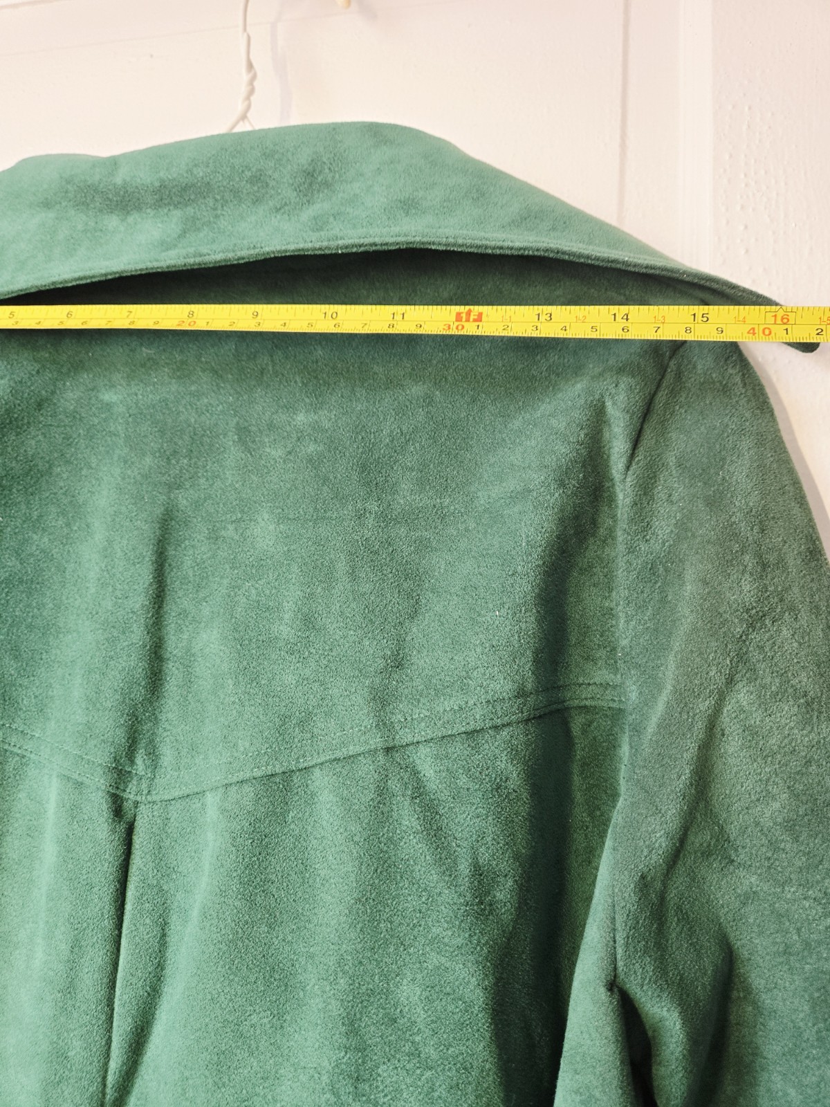 Vtg 80’s Indie Trench Coat Womens M Green Ultra Suede Collection Boho Retro