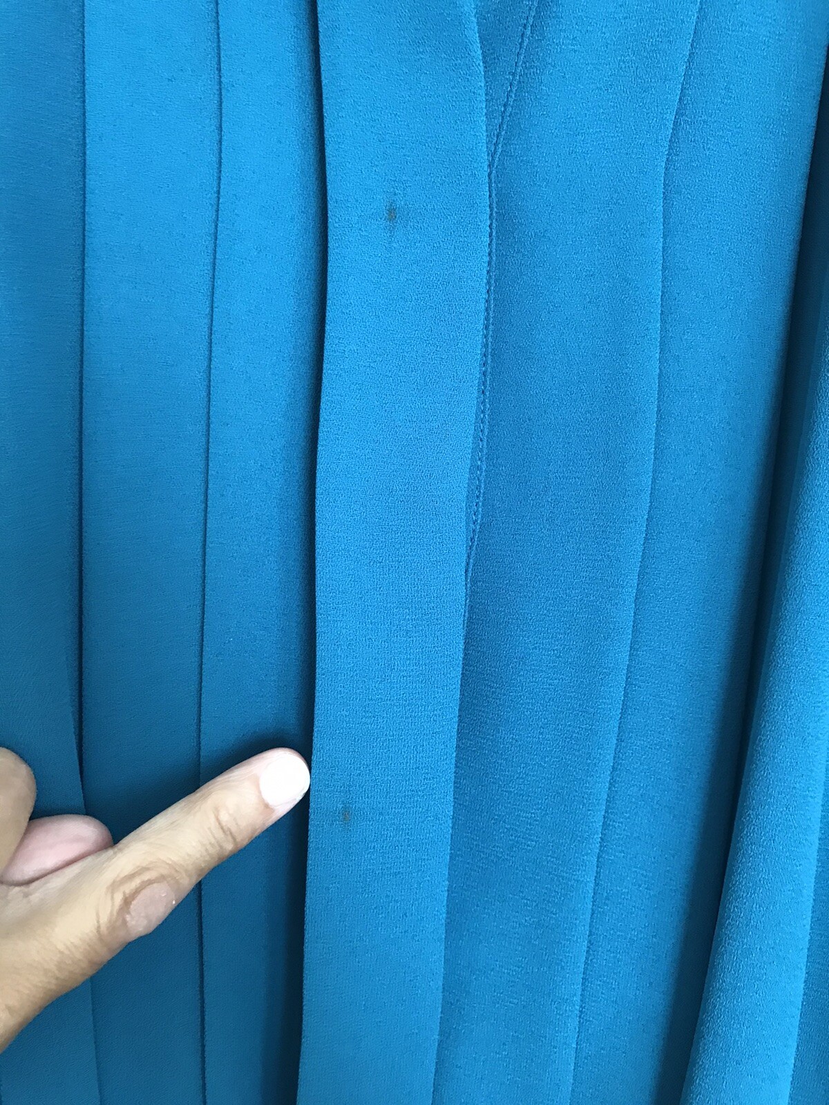 Vintage Pierre Cardin Boutique Dress Teal Blue Button Up Belted 80s Med? No Tag