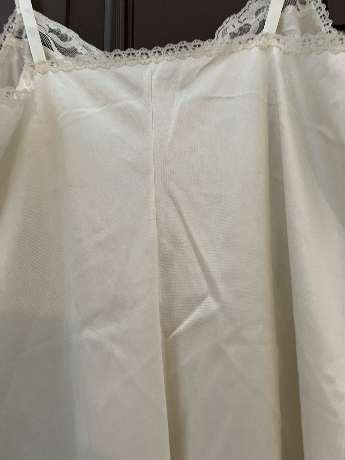 Vintage Vanity Fair Ivory Off White Lace Camisole Lingerie 36 Adjustable Straps