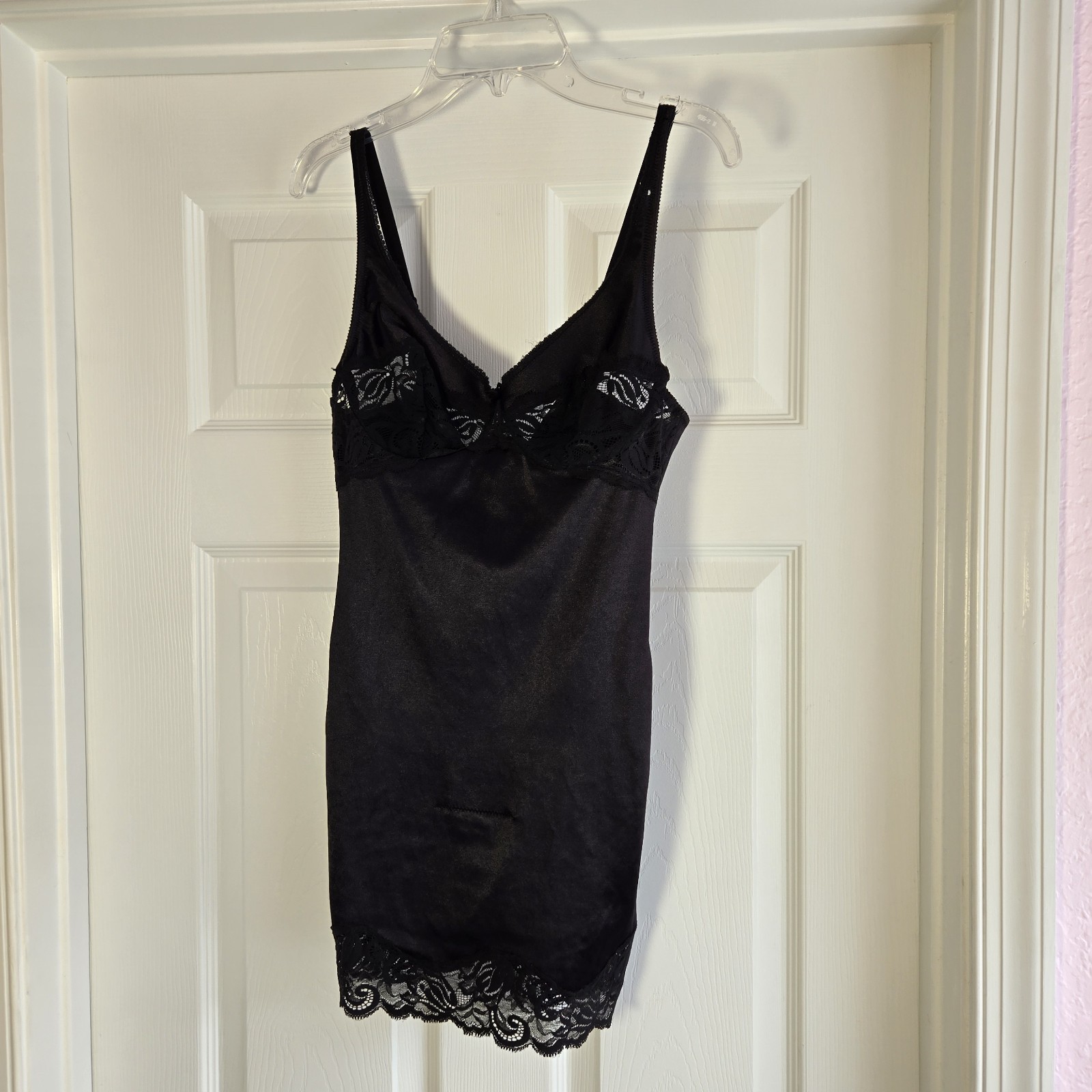 Vanity Fair Vintage Second Skin Girdle Shaper Size 34 Black Slip Dress Lingerie