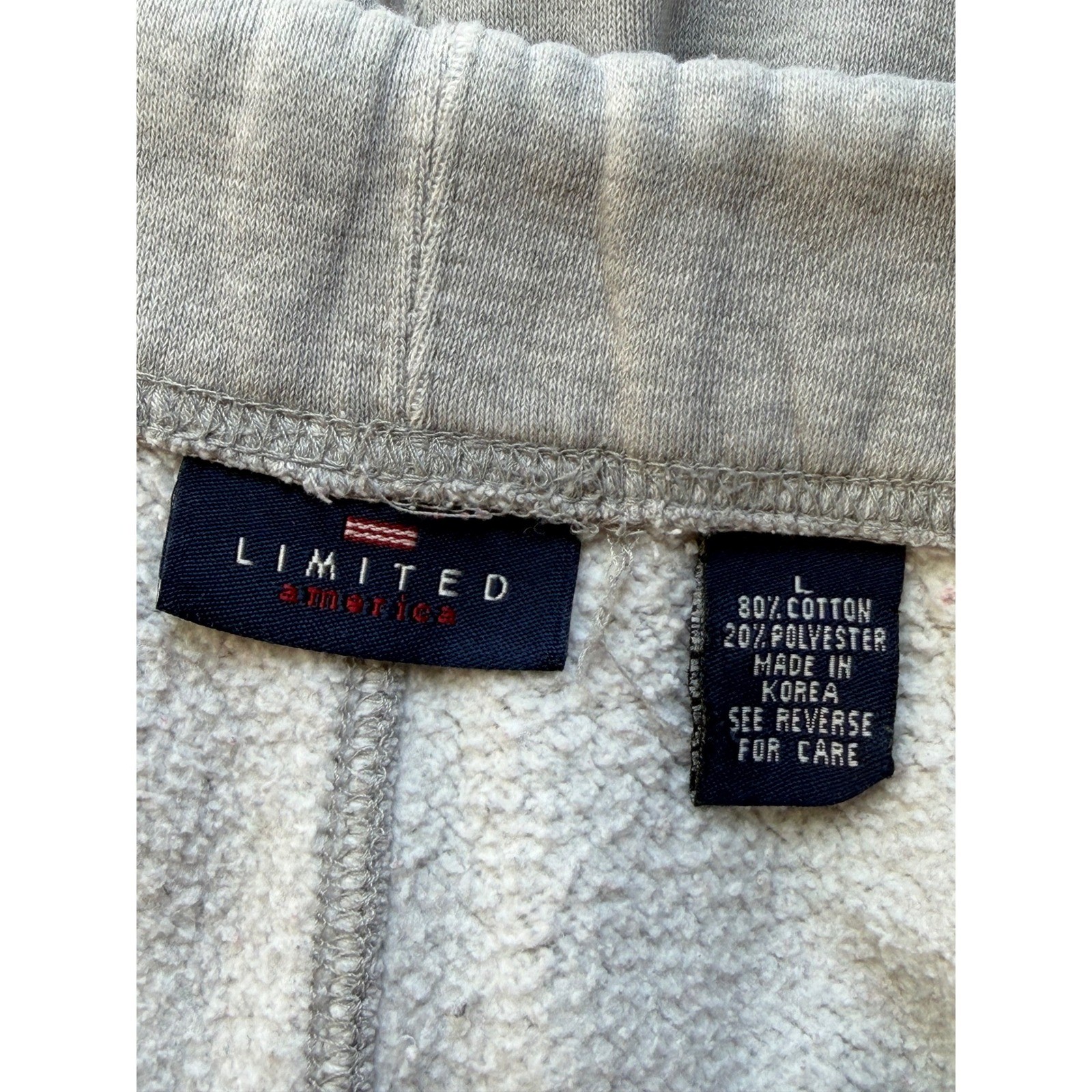 Limited America USA Vintage 90s Sweatpants Gray Joggers Large Embroidered Logo