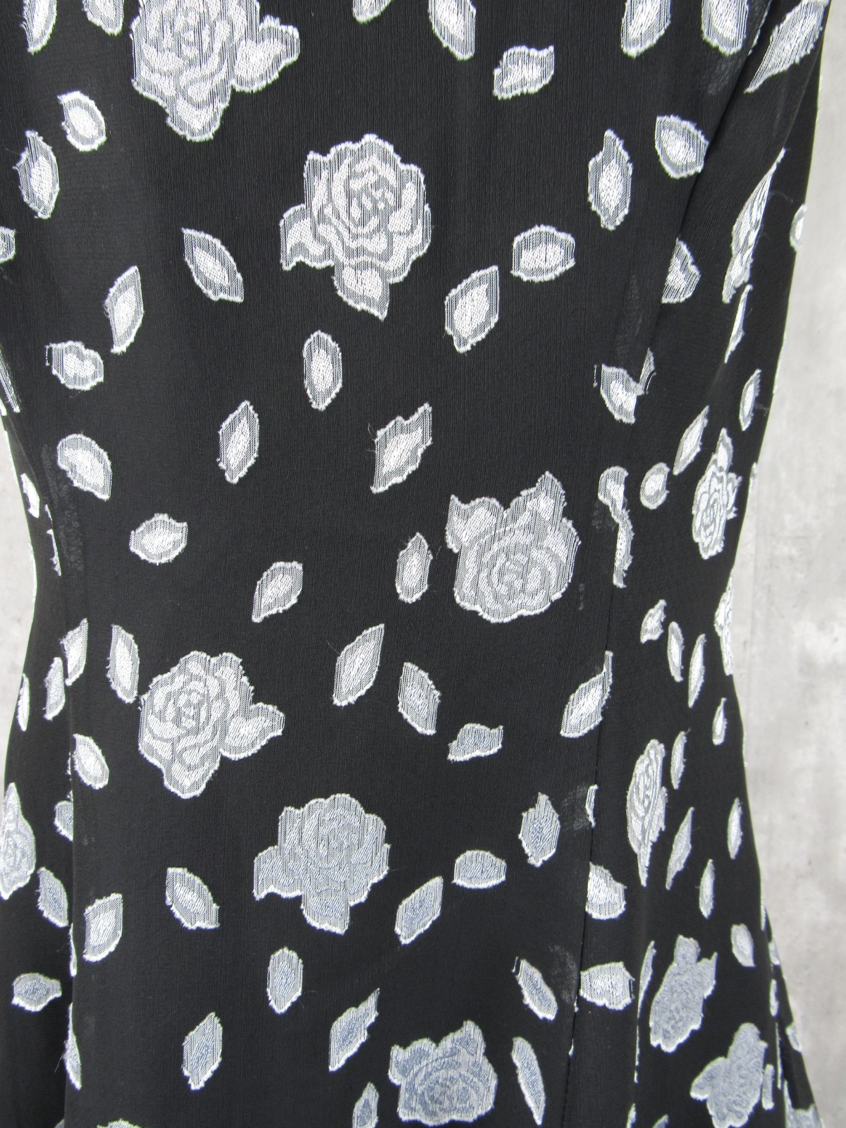 Vintage 90s Rampage Black Silver Mini Slip Skater Dress Y2K Tiered Hem S/M