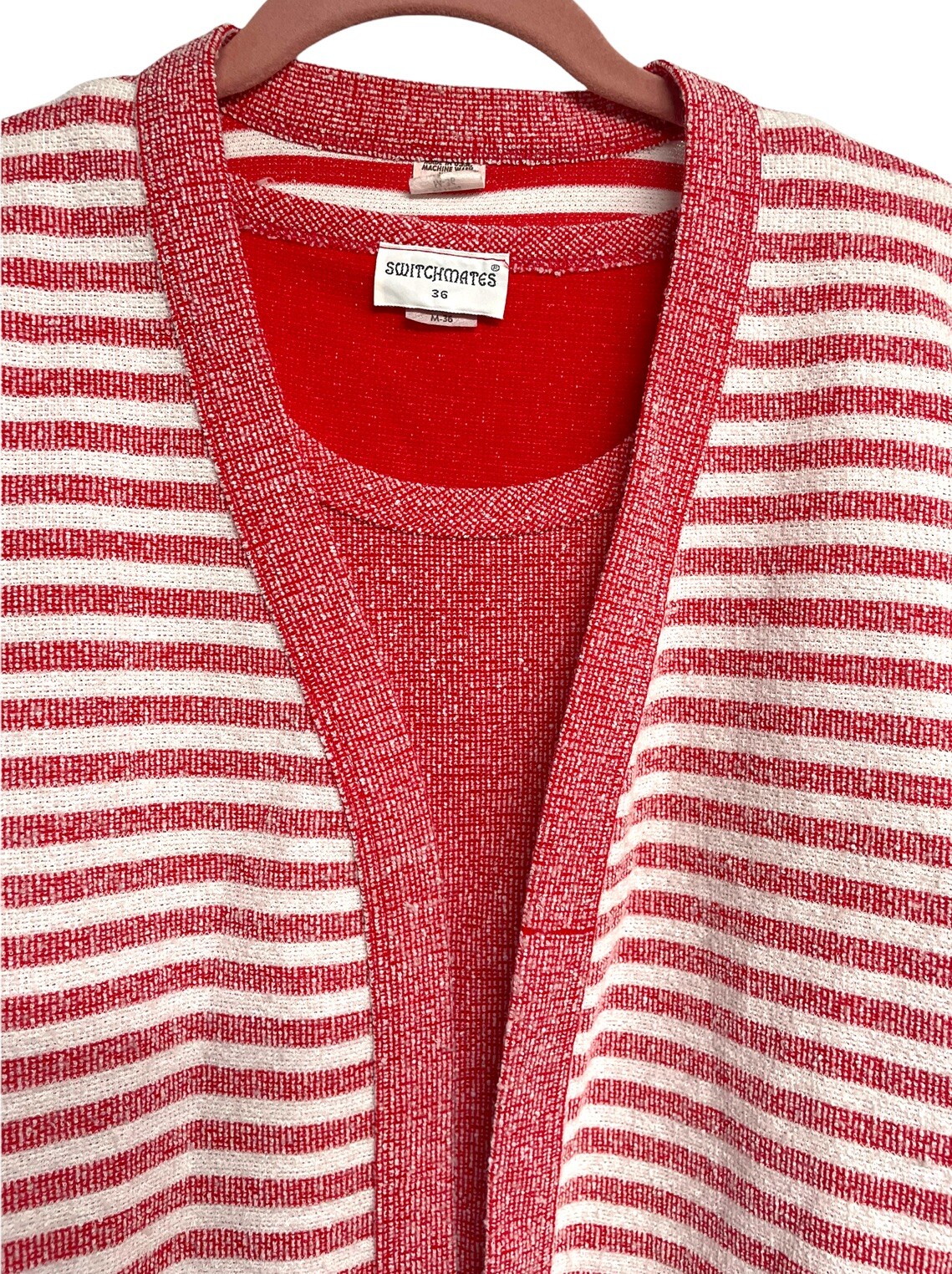 Vintage Switchmates Women’s Tank Cardigan Twin Set Polyester Terrycloth Sz M