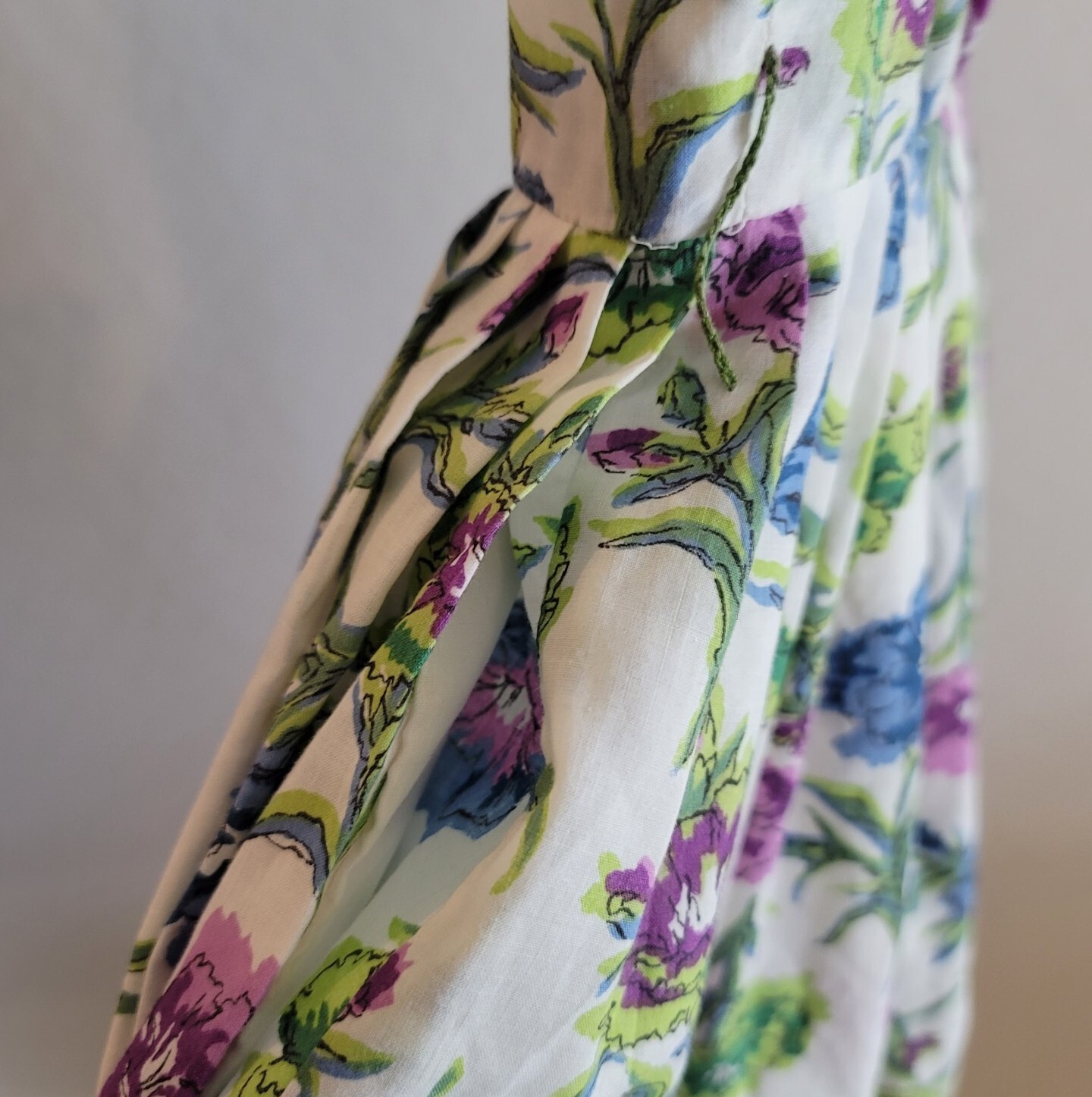 VTG Tanner Of North Carolina Farmcore Floral Cotton Tea Midi Dress Sz 8