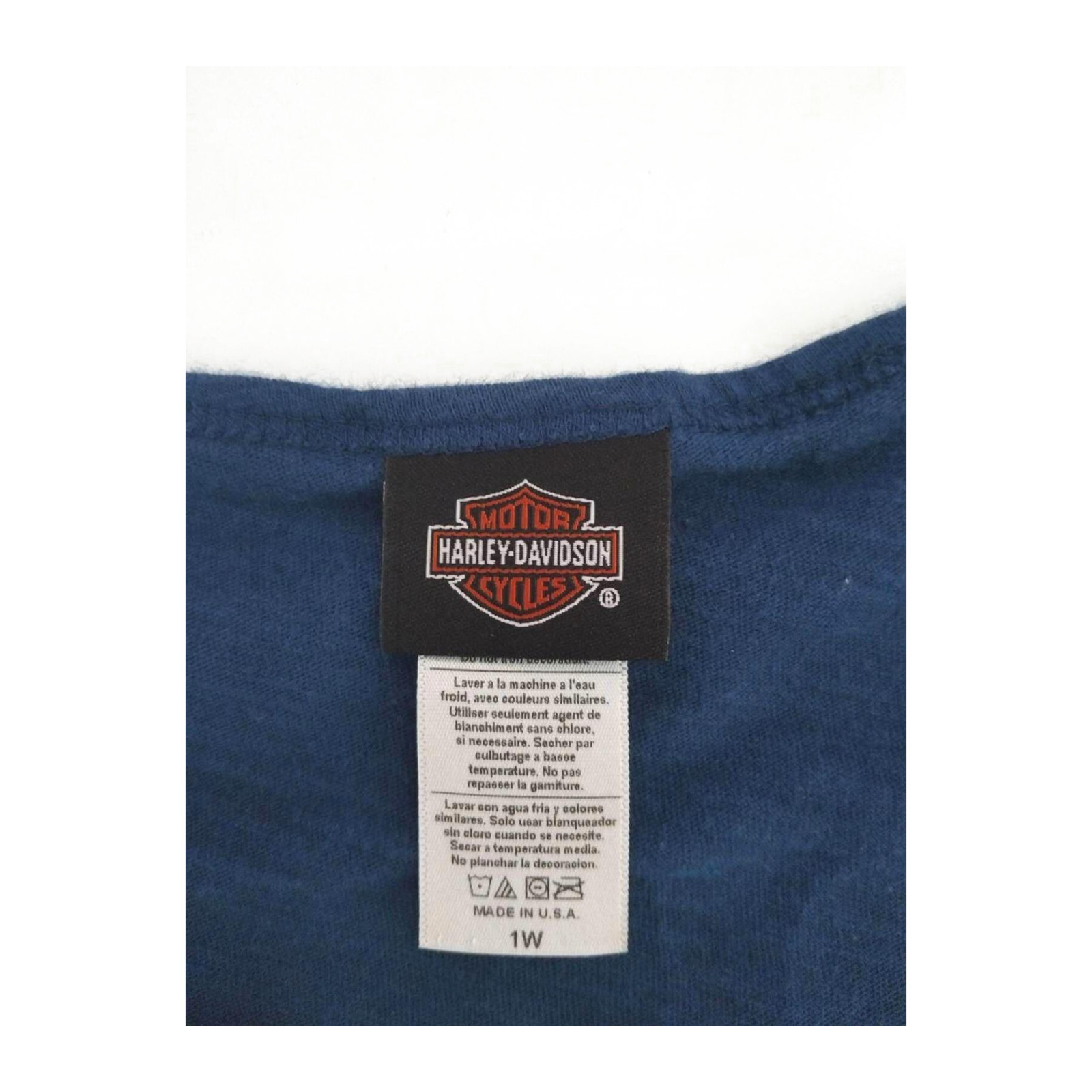 Harley Davidson Women’s Glitter Logo Short Sleeve T Shirt Blue XL