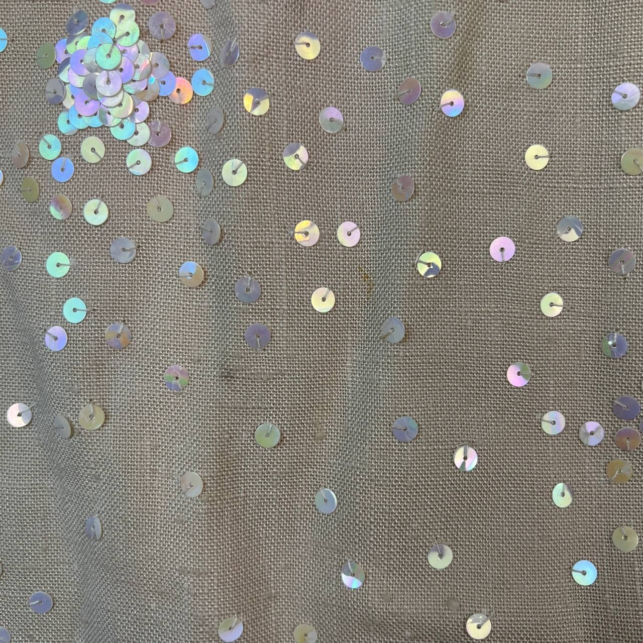 Vintage Royal Lynne Beaded Sequin Dress Made in Hong Kong 1960s Sleeveless Beige