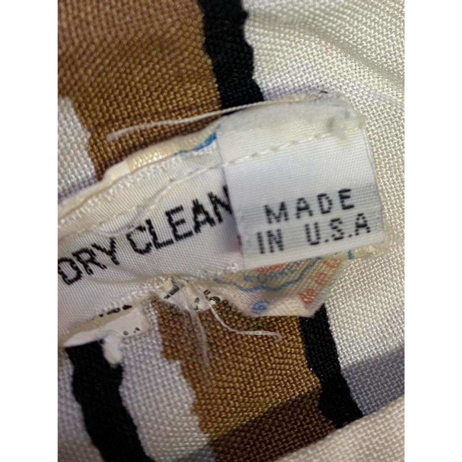 Vintage Union Made Feminine Polka Dot Stripes Shift Geometric Dress Made in USA