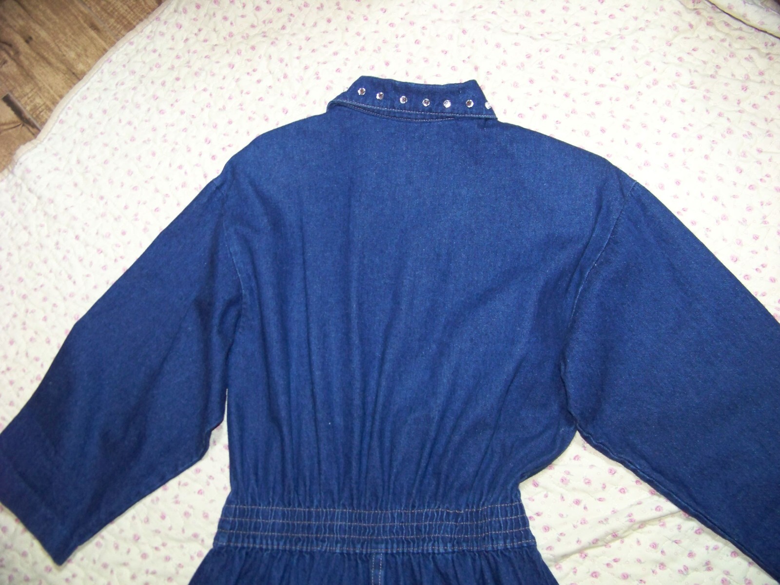 Women s Vintage Dreams Embellished Denim Dress – M (see Measurements)