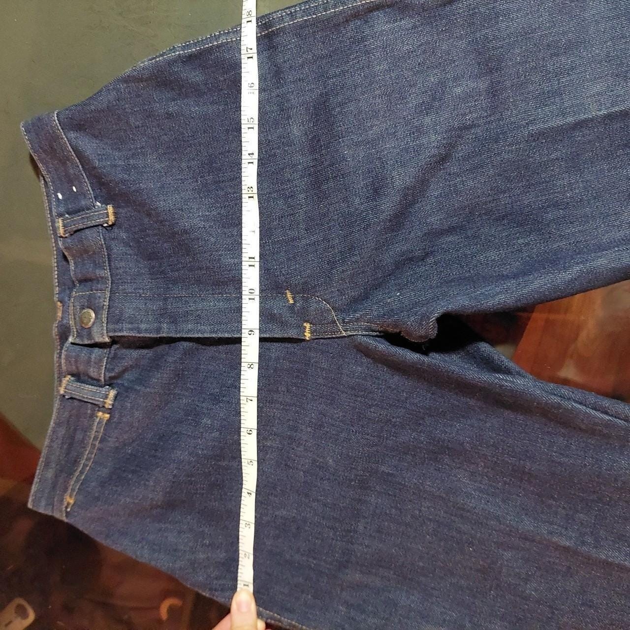 Vintage medium wash Zena denim jeans.