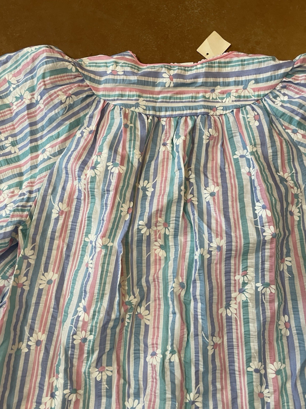 VTG Dan Ellen Women’s 1X Seersucker Snap Front House Dress NWT Flutter Sleeves