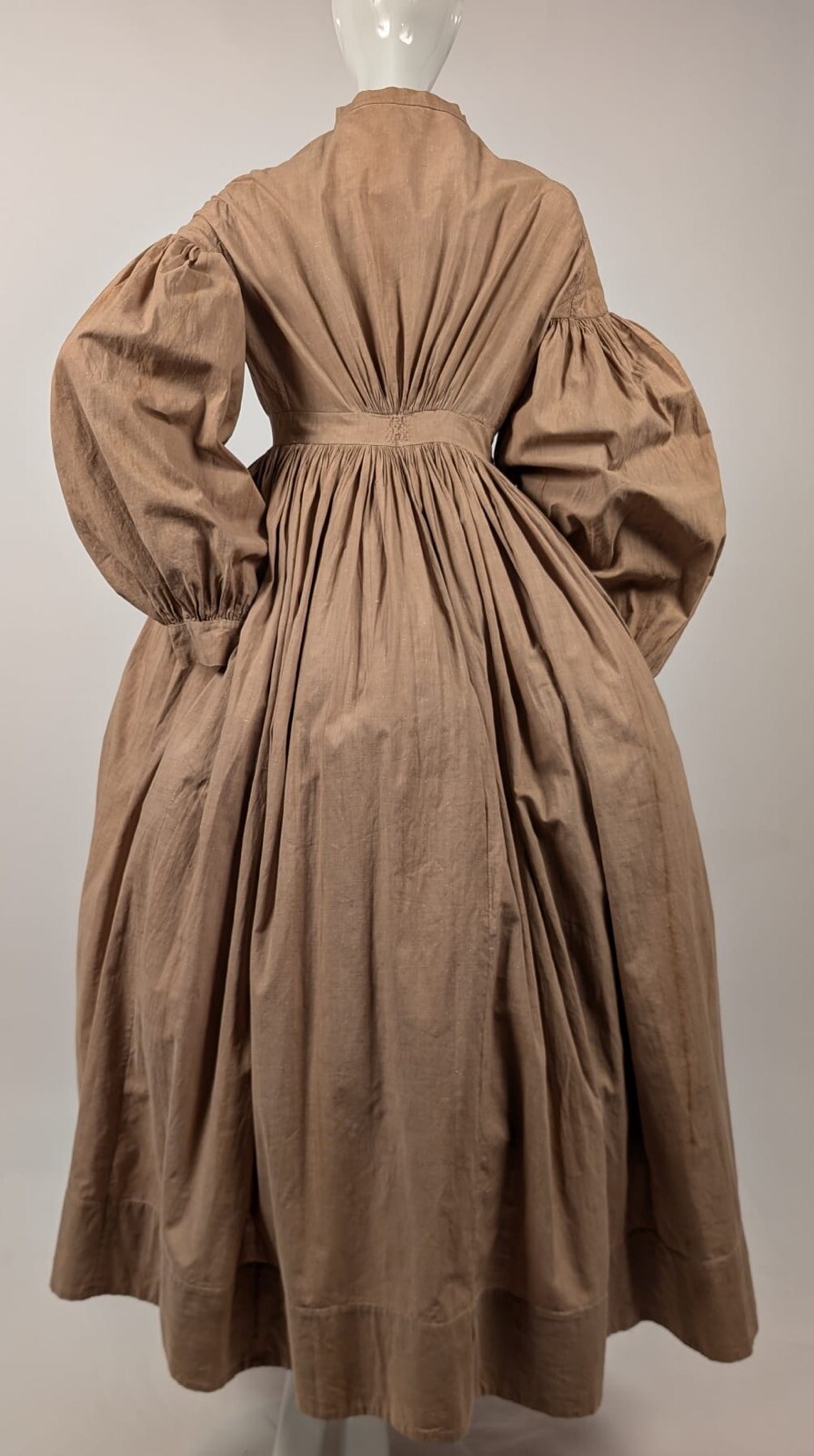 HAND SEWN 1850’S DRESS W MASSIVE BISHOP SLEEVES