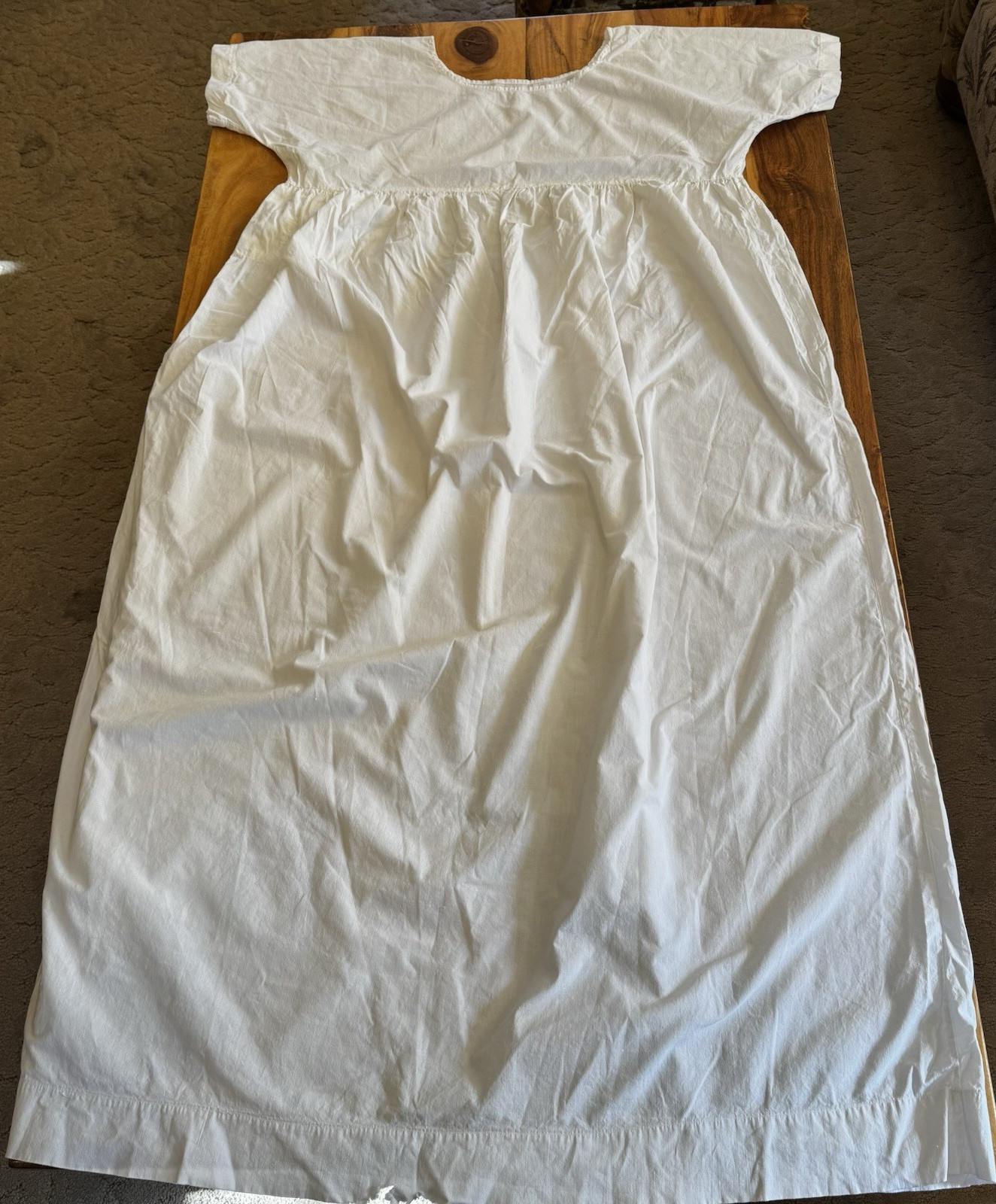 Reenactment Cotton White Night Gown Undergarment With Damage
