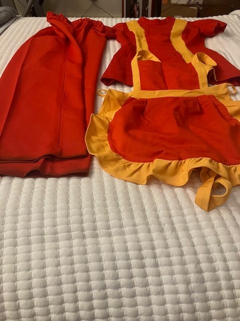 Vintage 1970s Red Yellow Burger King Uniform Dress, Pants, Apron!