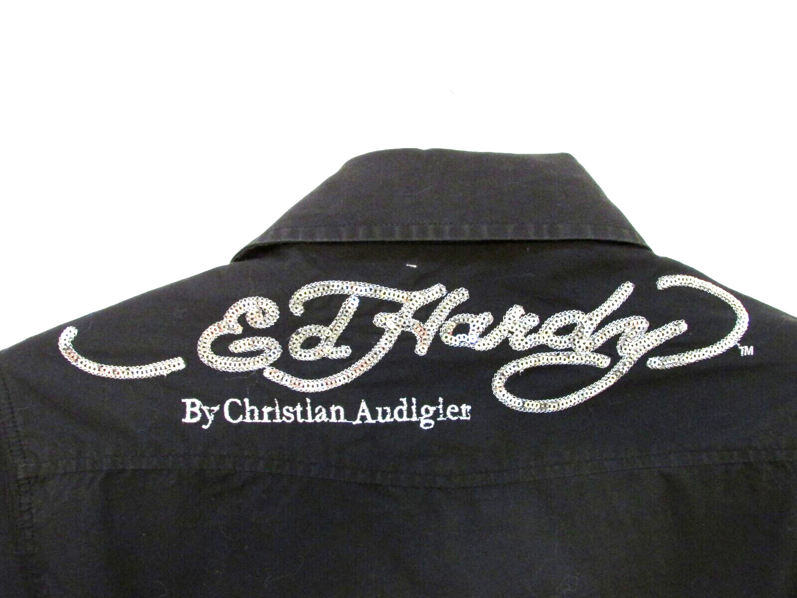 Ed Hardy Western Shirt Womens Medium Black