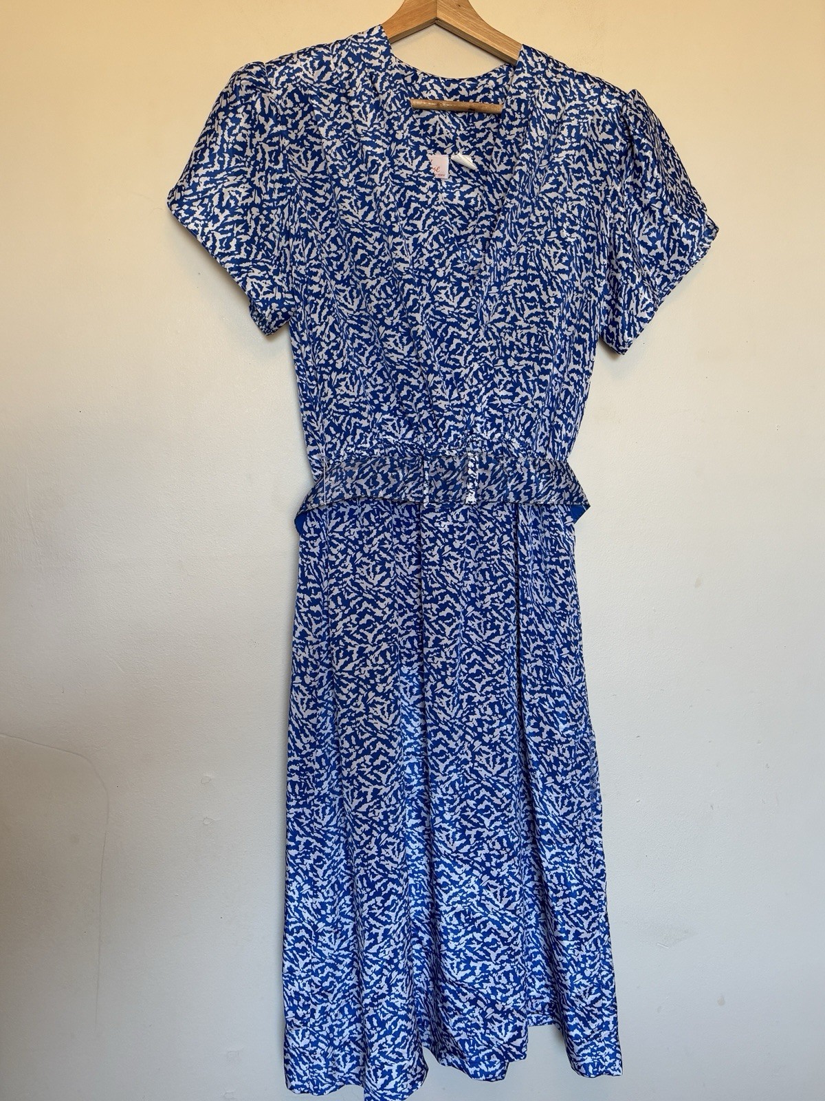 Vtg 70s Lady Carol of New York Wrap Midi Dress Belted Feminine Preppy USA Made