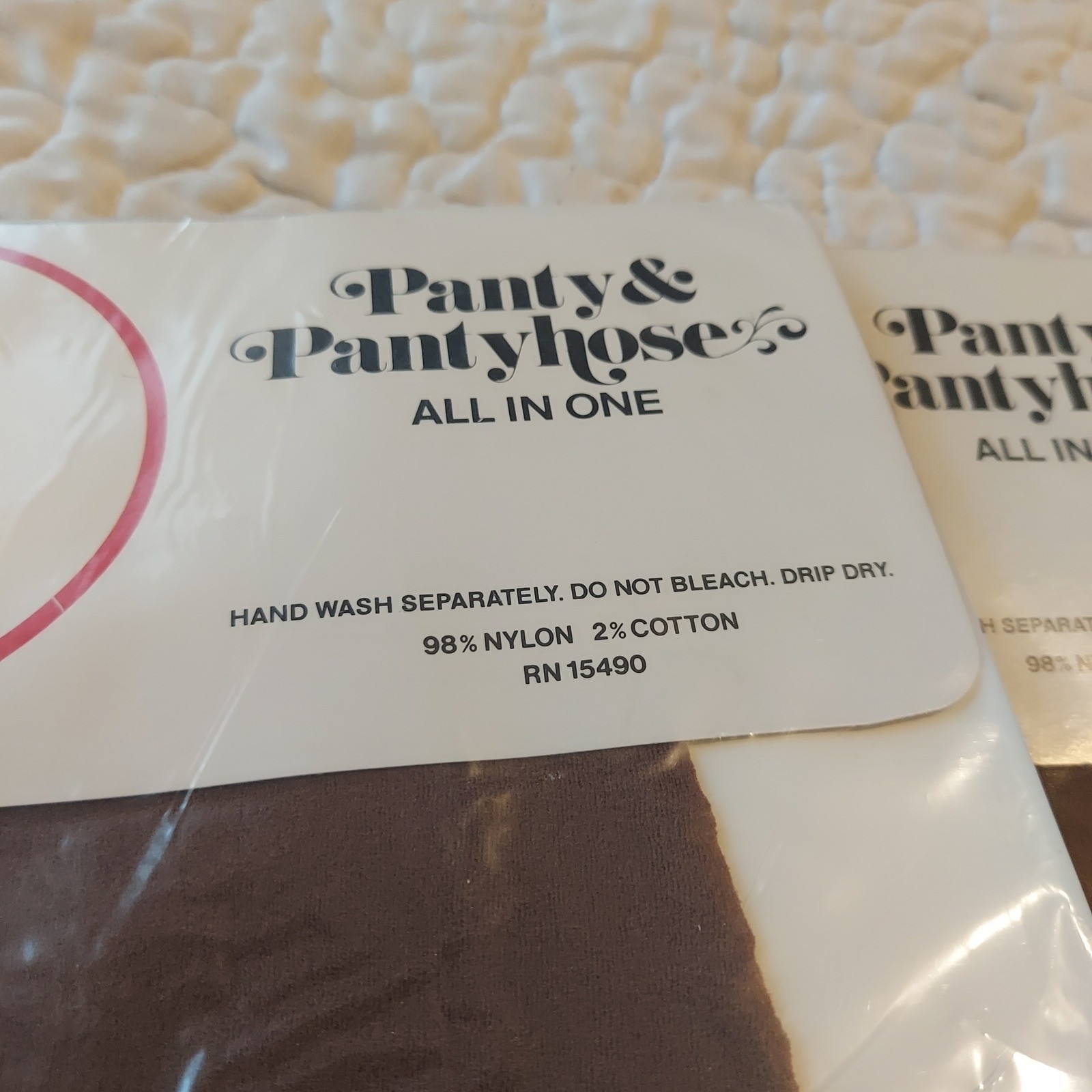 Vintage Fays Panty & Pantyhose All In One White Taupe Size B 3 Pack Deadstock