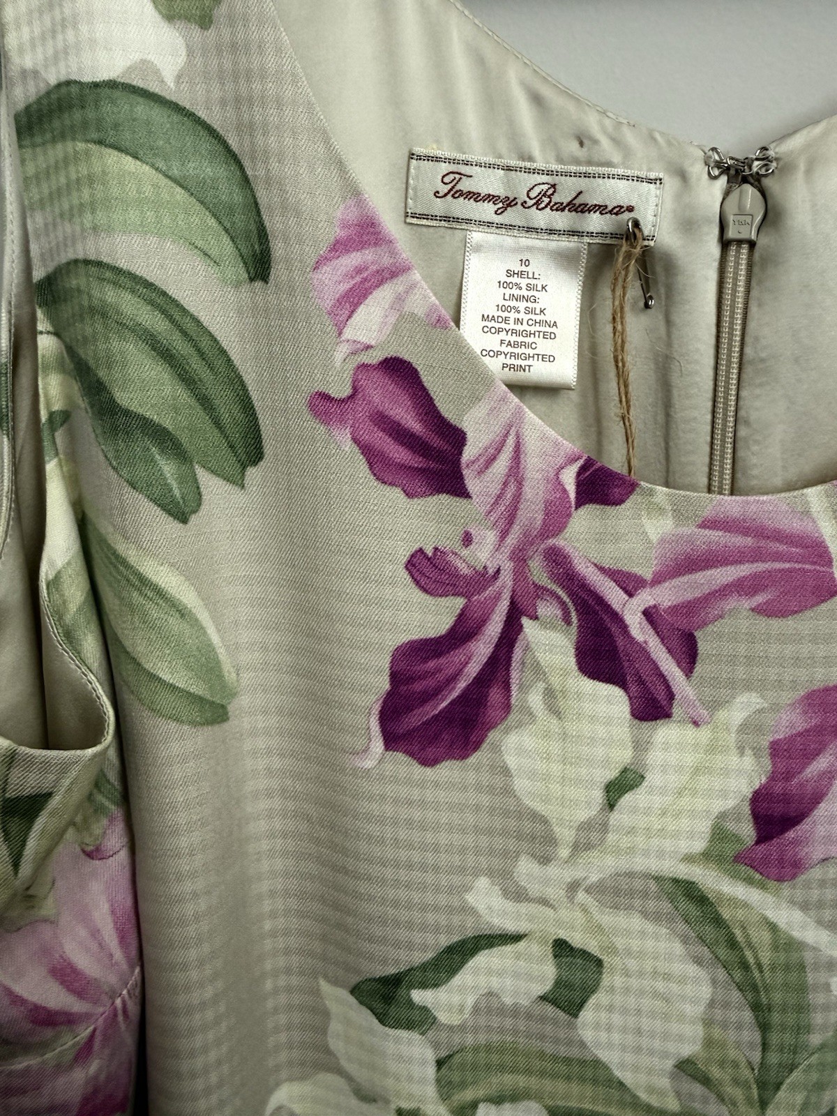 Tommy Bahama 100% Silk Tropical Trellis Vacation Maxi Dress NWT Sz 10 $175 VTG