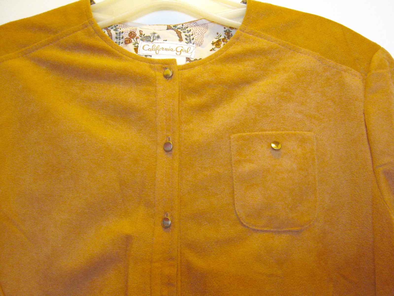 Peachy 'California Girl’ Vintage Apricot 2 PC Dress & Vest w/gold buttons Sz 14
