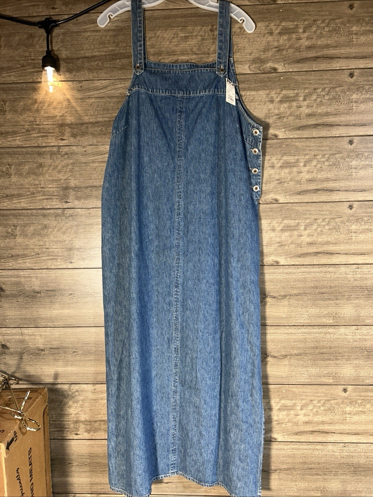VTG 90’s PaulHarrisDesigns Light Wash Denim Overall Maxi Dress Size XL NewW/Tags
