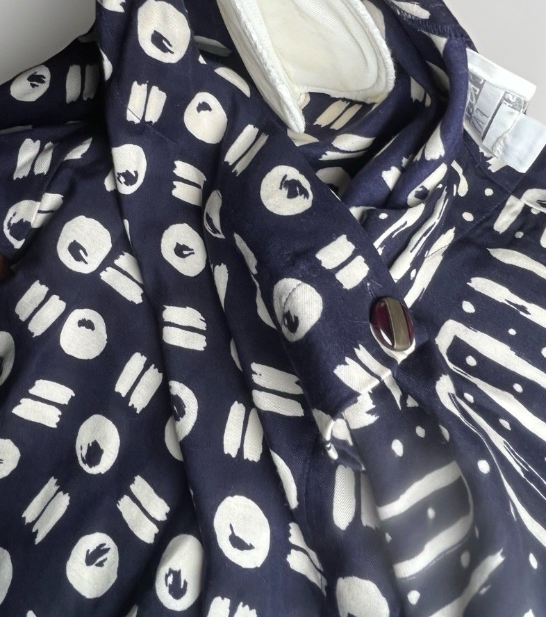 Vintage 60s Leslie Fay Button Coat Jacket Black And White Psychedelic Size 12