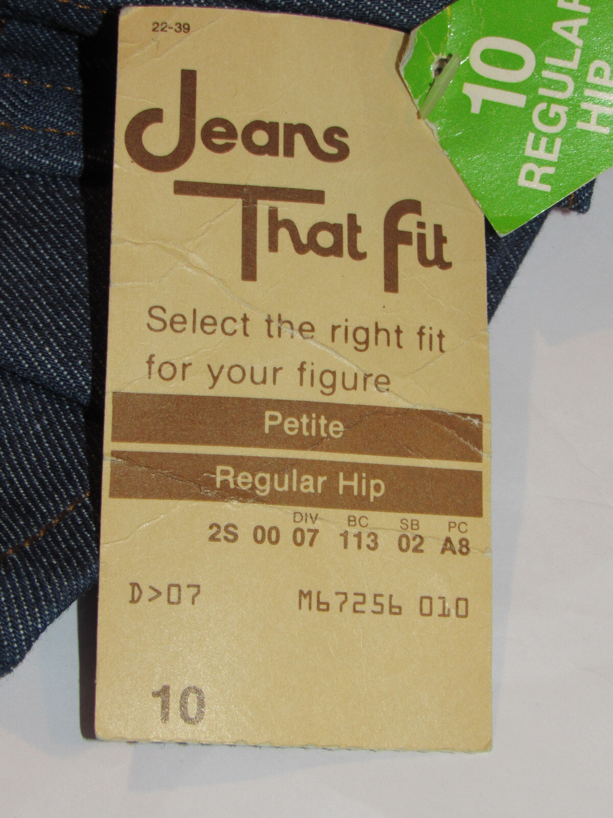 VTG 1970s SEARS UNUSED WOMEN’S JEANS! 'JEANS THAT FIT’! 10 PETITE/REGULAR HIPS