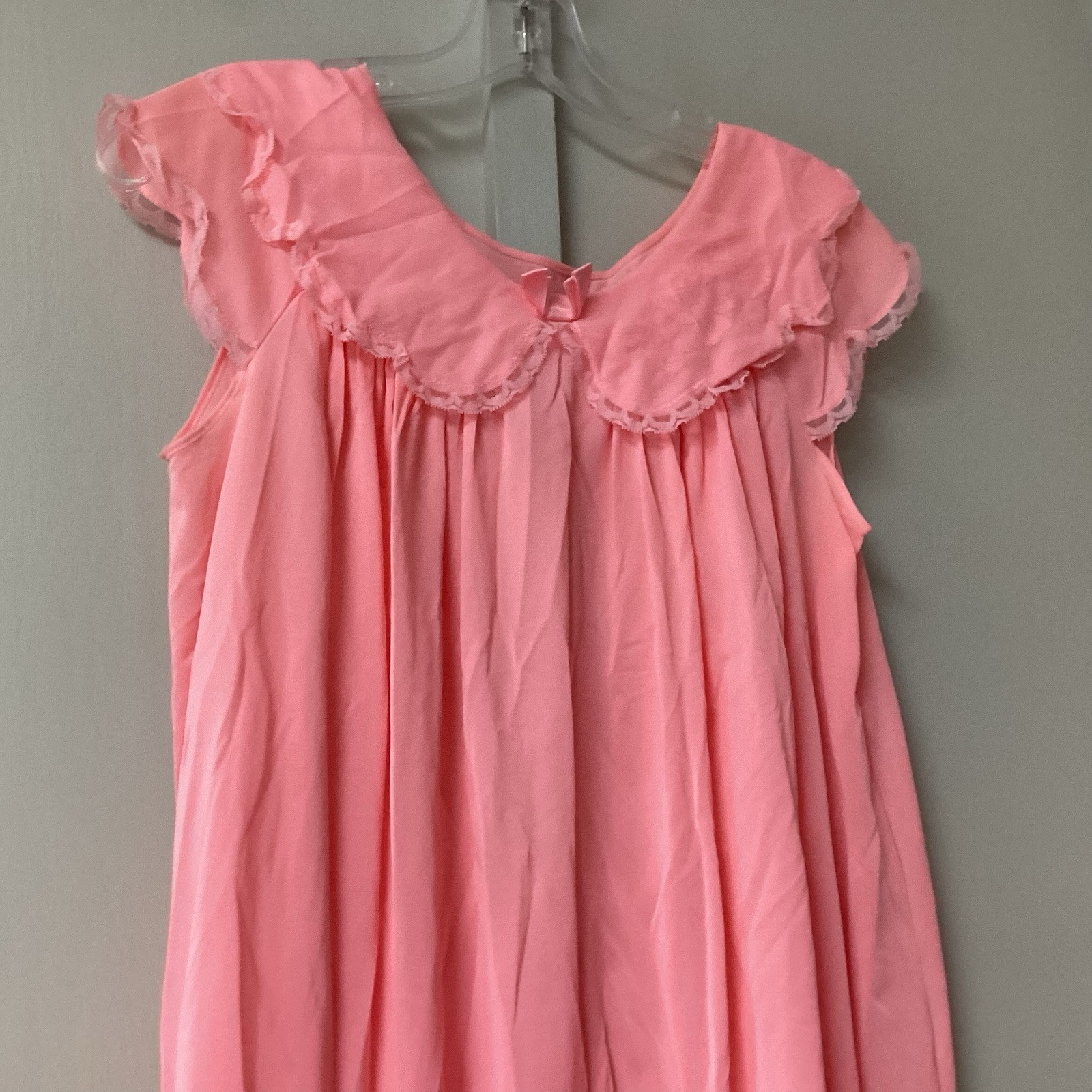 VTG Shadow Lane 2 Piece Size Small Night Gown & Robe Coral Lace Silky Flowers
