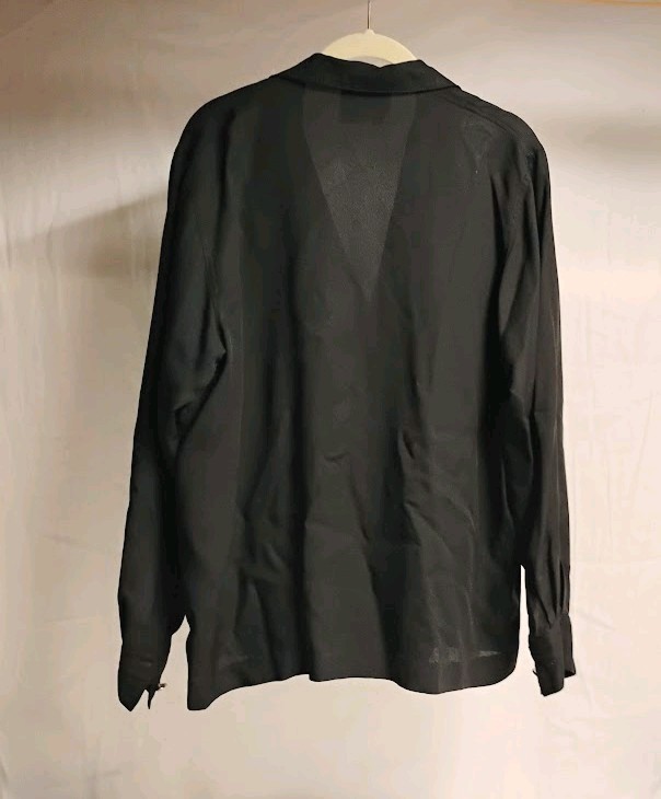 Vintage Criscione New York Cache Western Turquoise Studded Black Blouse Women S