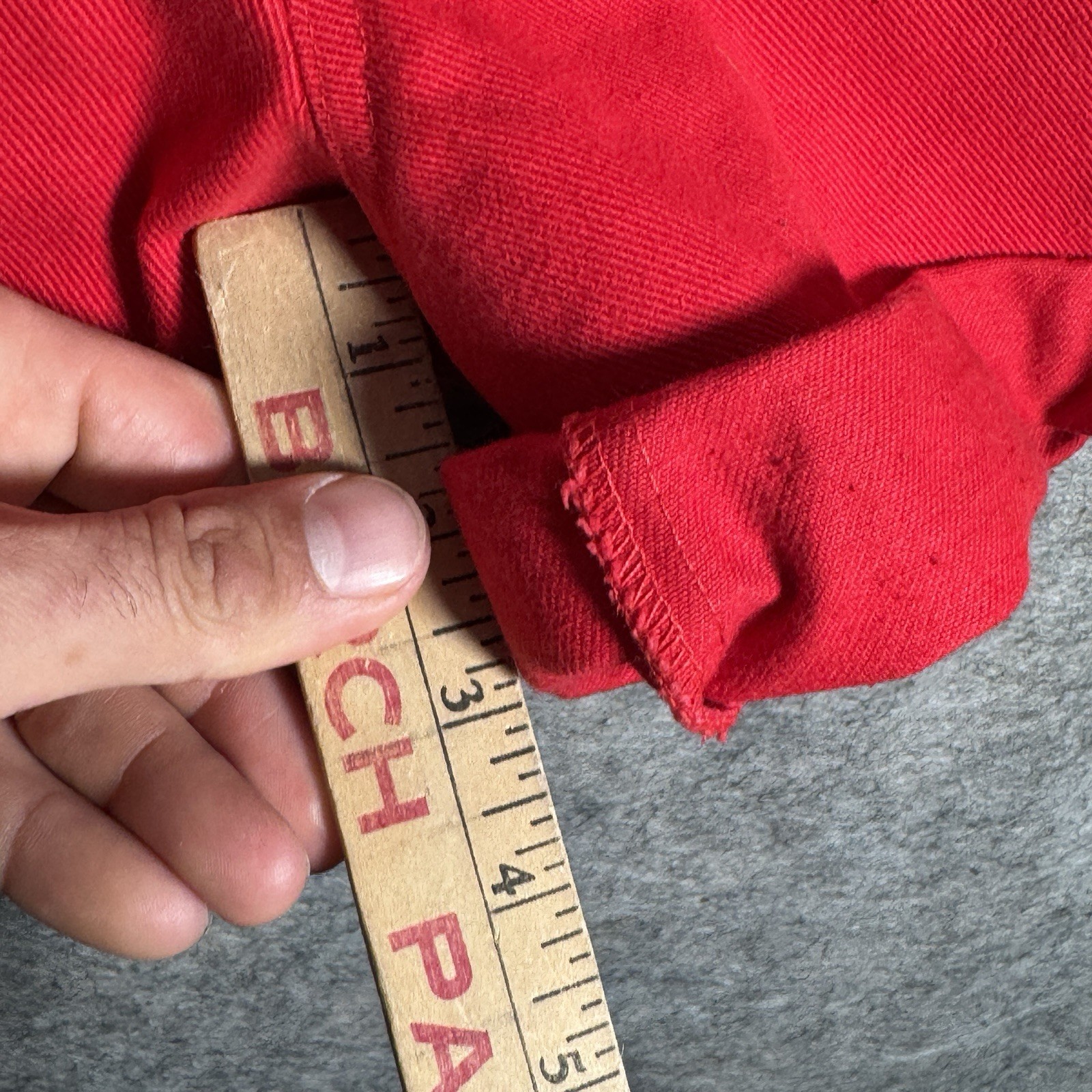 Vintage 90s Womans Rio High Waisted / Rise Red Denim Jean Shorts Size 5 24×3
