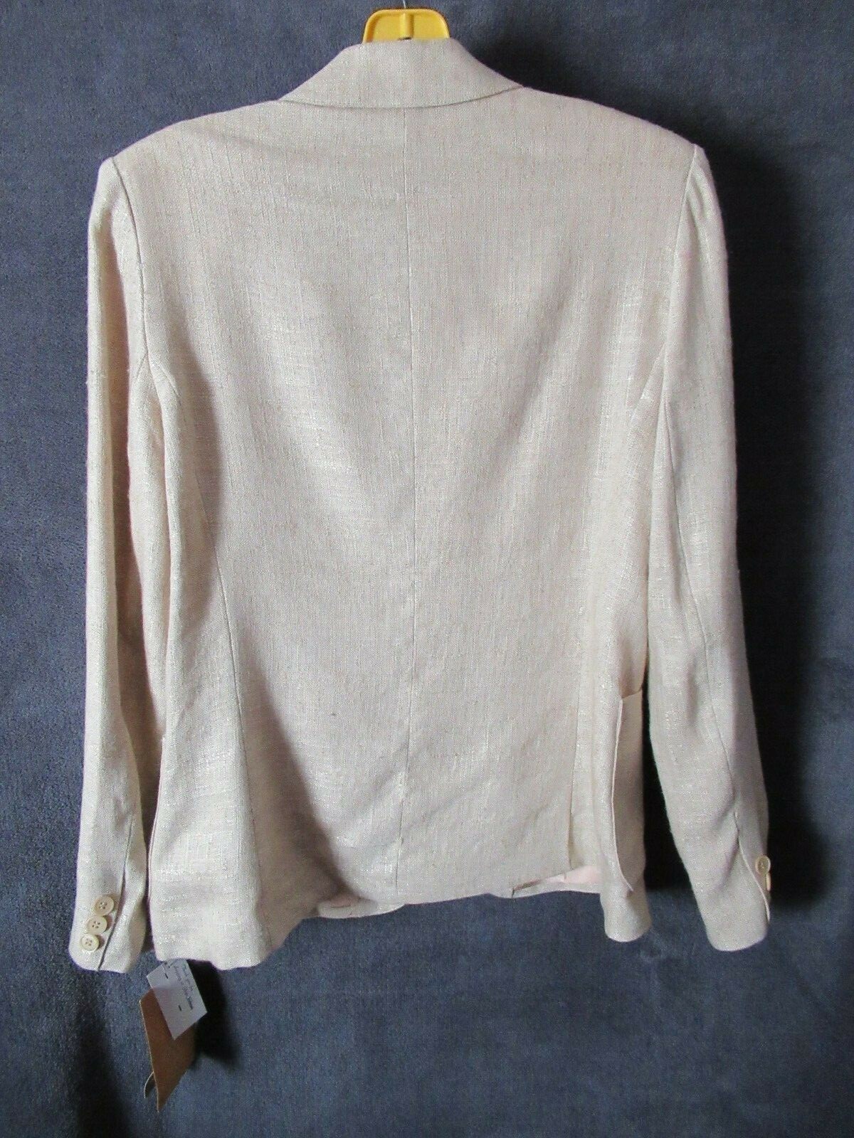NWT Vintage Jack Winter Rices Nachmans Beige Rayon Flax Career Suit Jacket 8