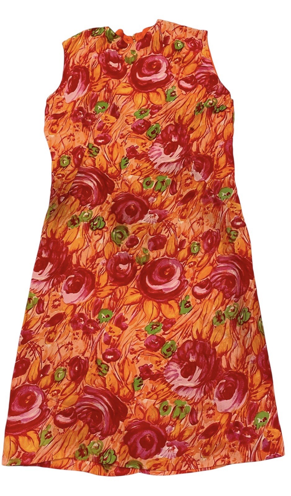 Womems Shift Dress Sleeveless Sz 4/ 6 House Day Floral Vtg 1960s Lined