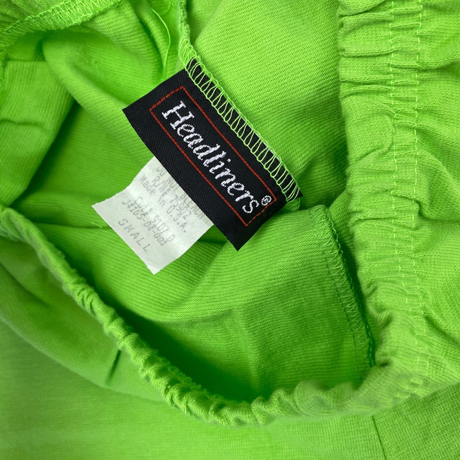 Headliners Vintage 90s Neon Green Biker Shorts Women Small Made in USA Retro