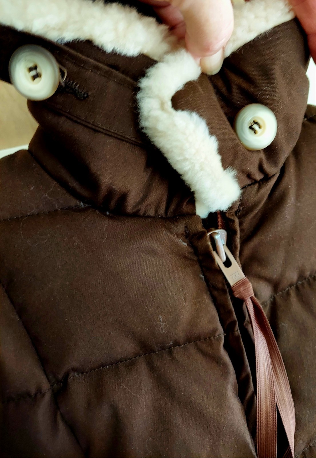 VINTAGE Eddie Bauer BROWN Fitted Down Puffer Jacket Womens MED TORONTO CANADA