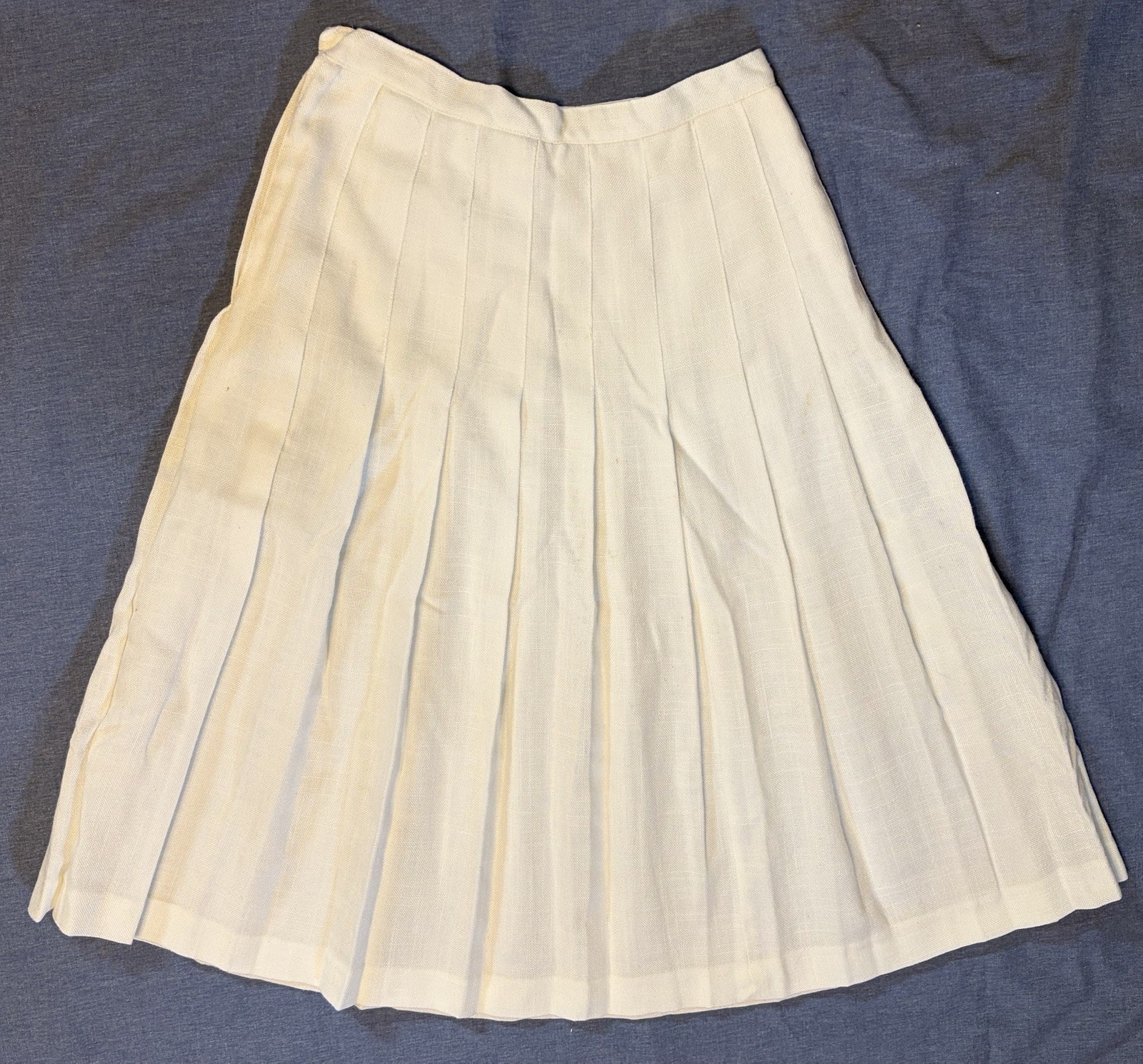 PRESTIGE of BOSTON Vintage 60s 70s Preppy Pleated Skirt 10 Union Made White