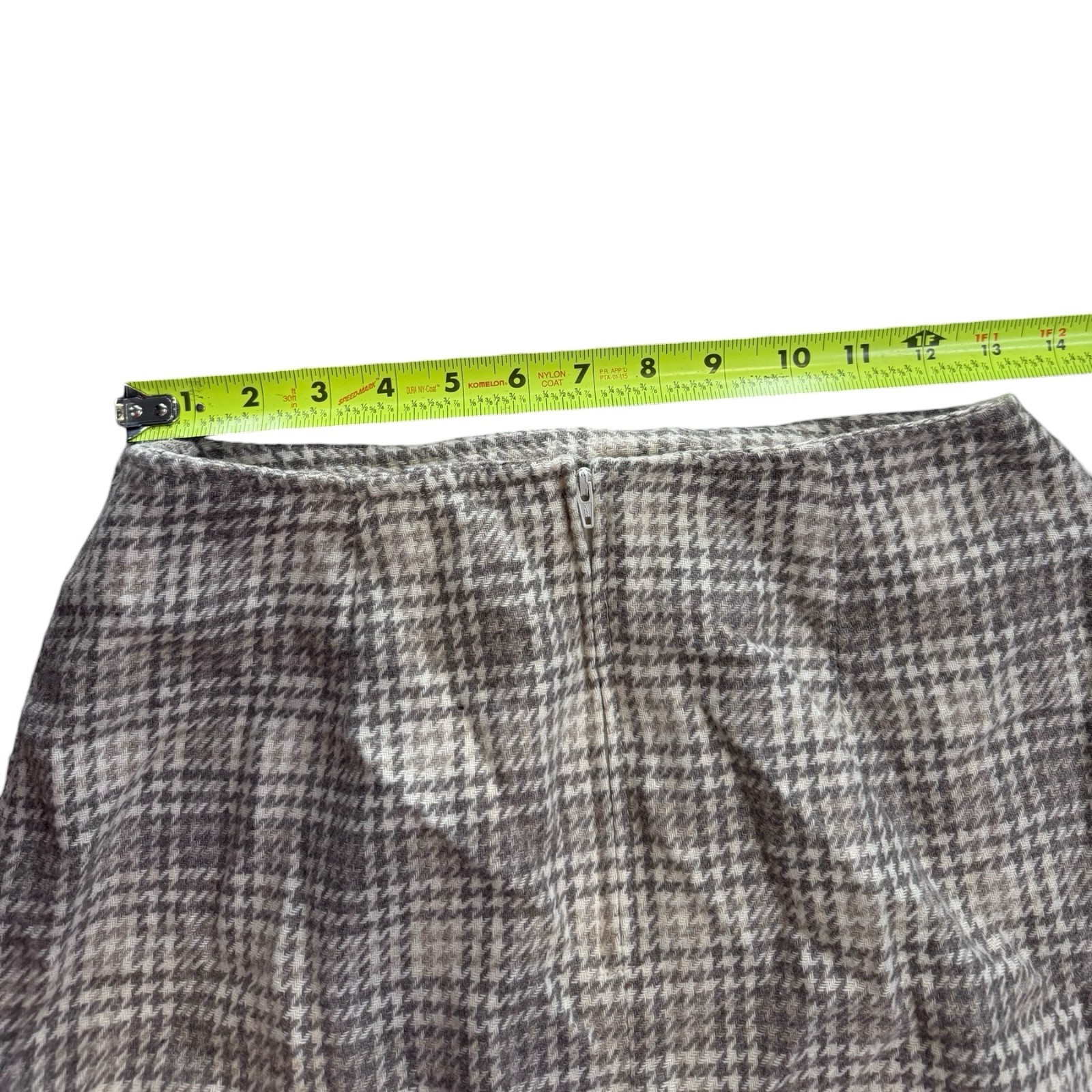 Vintage Maren Houndstooth Wool Blend Mini Skirt Womens Size 8 USA Made
