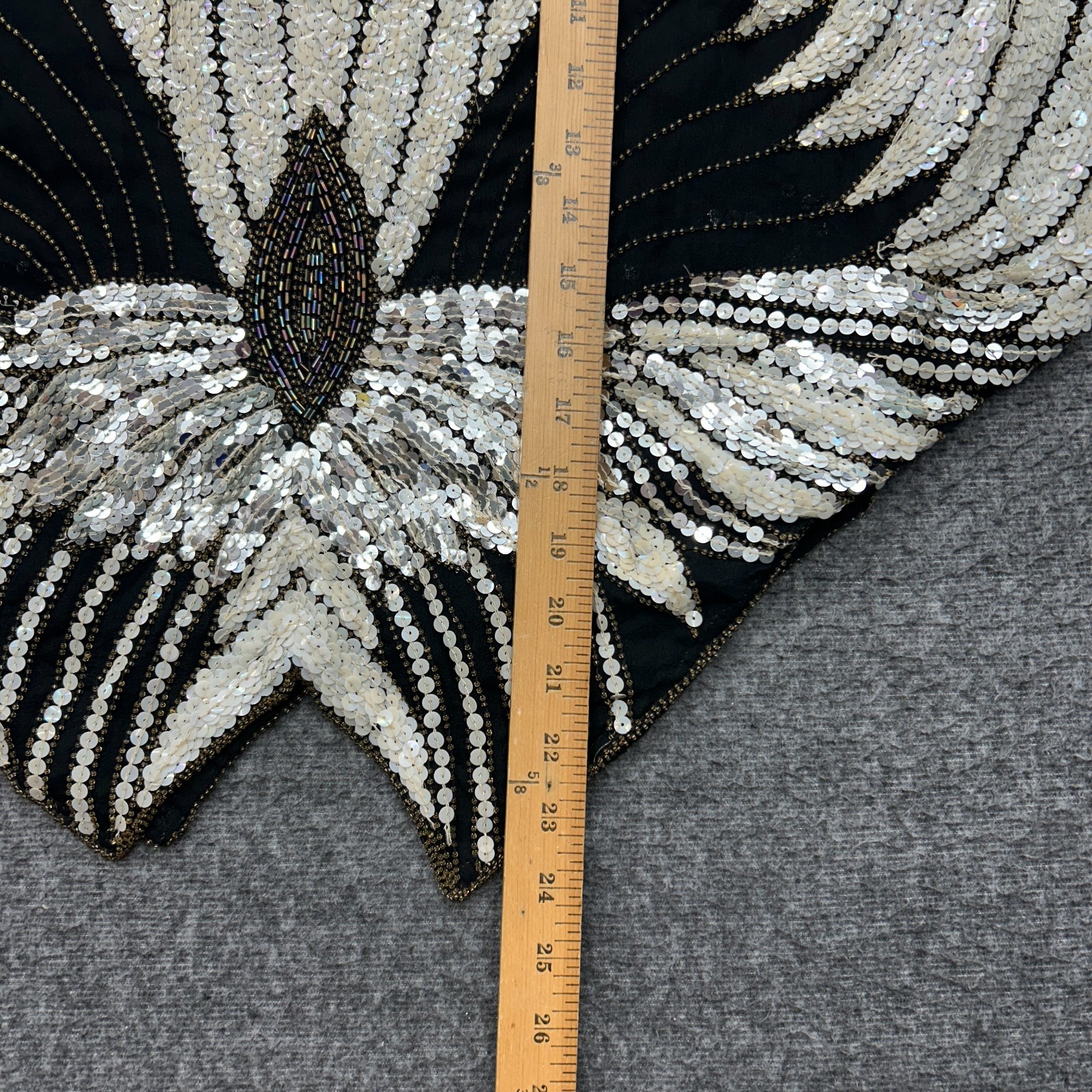 Vintage Sho Max 100% Silk Sequin Butterfly Top One Size Whimsigoth Glam Rock