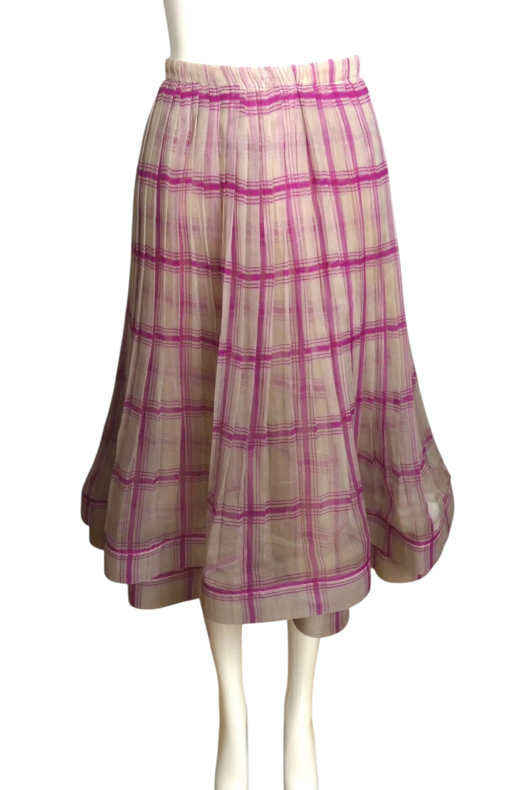 PIERRE CARDIN-Multi Color Organza Pleat Skirt, Size 6
