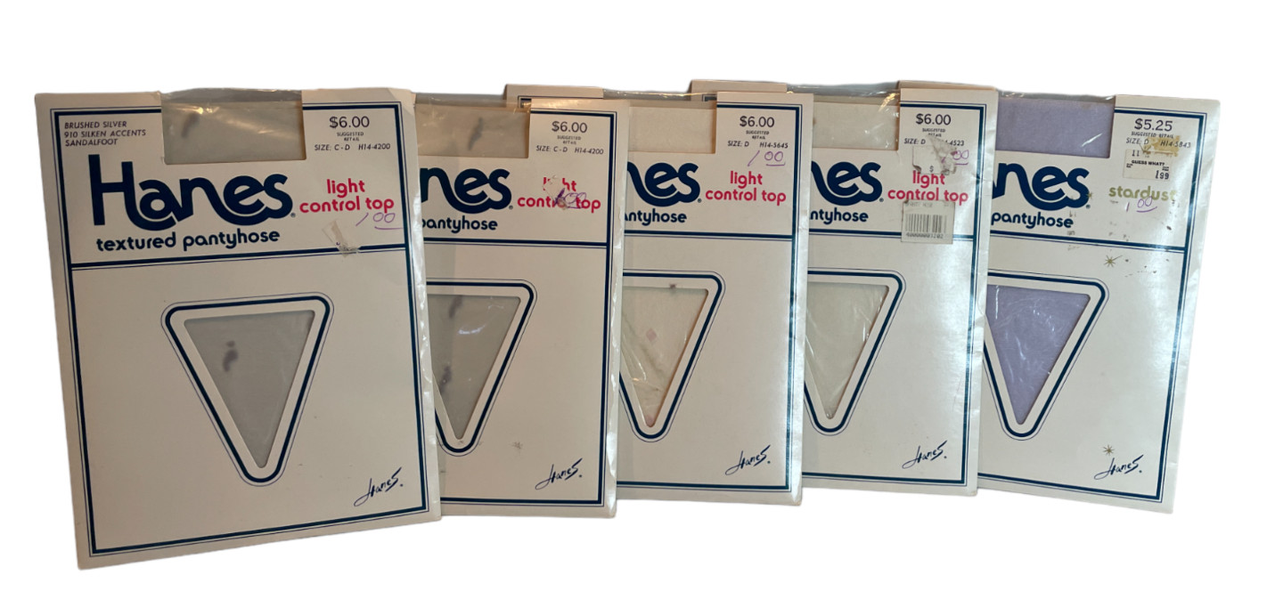 Hanes Textured Pantyhose Size C-D, D Stardust Light Control Top 5 pairs