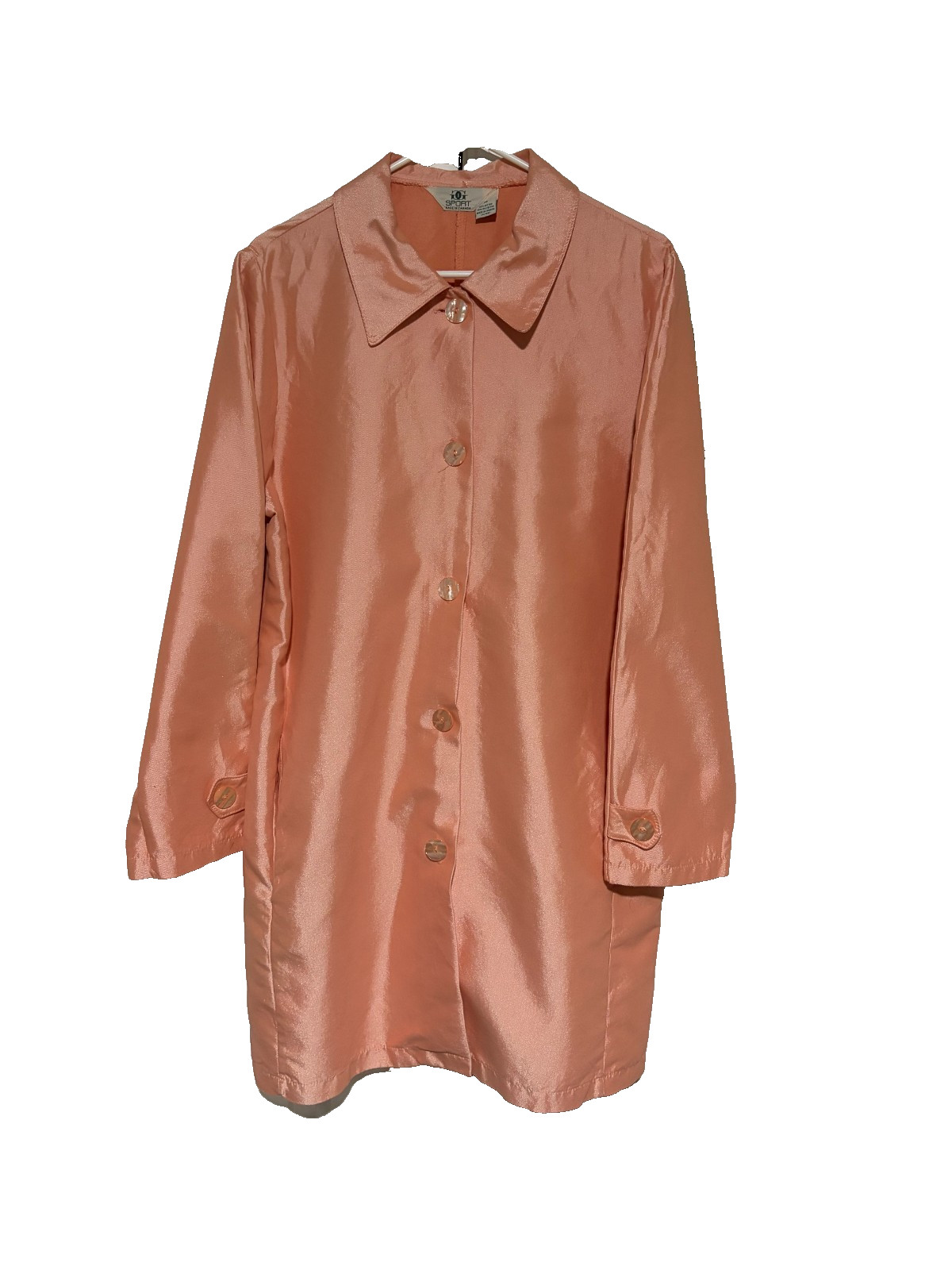 Vintage 1960s Mod Pink/Peach Satin Dress Coat by G.G. Sport Canada, Size M