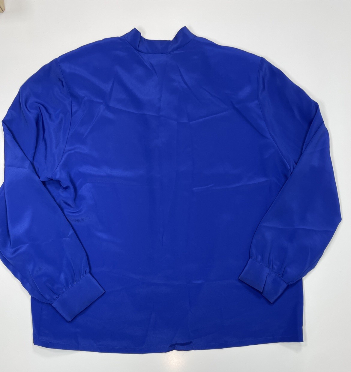 VTG Pendleton Women’s Polyester Button Down Blue Blouse Shoulder Pads Size 16
