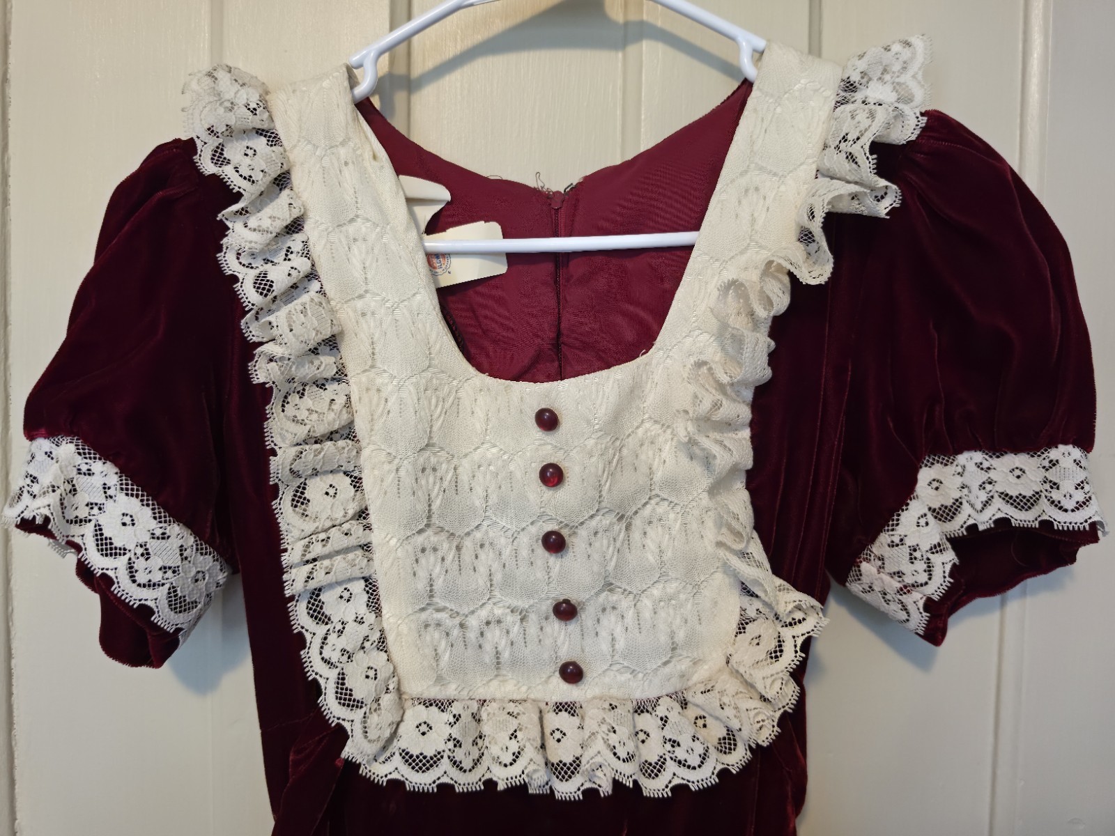 Vintage 70s Burgundy Velvet Dress By International Ladies Garment Workers Union