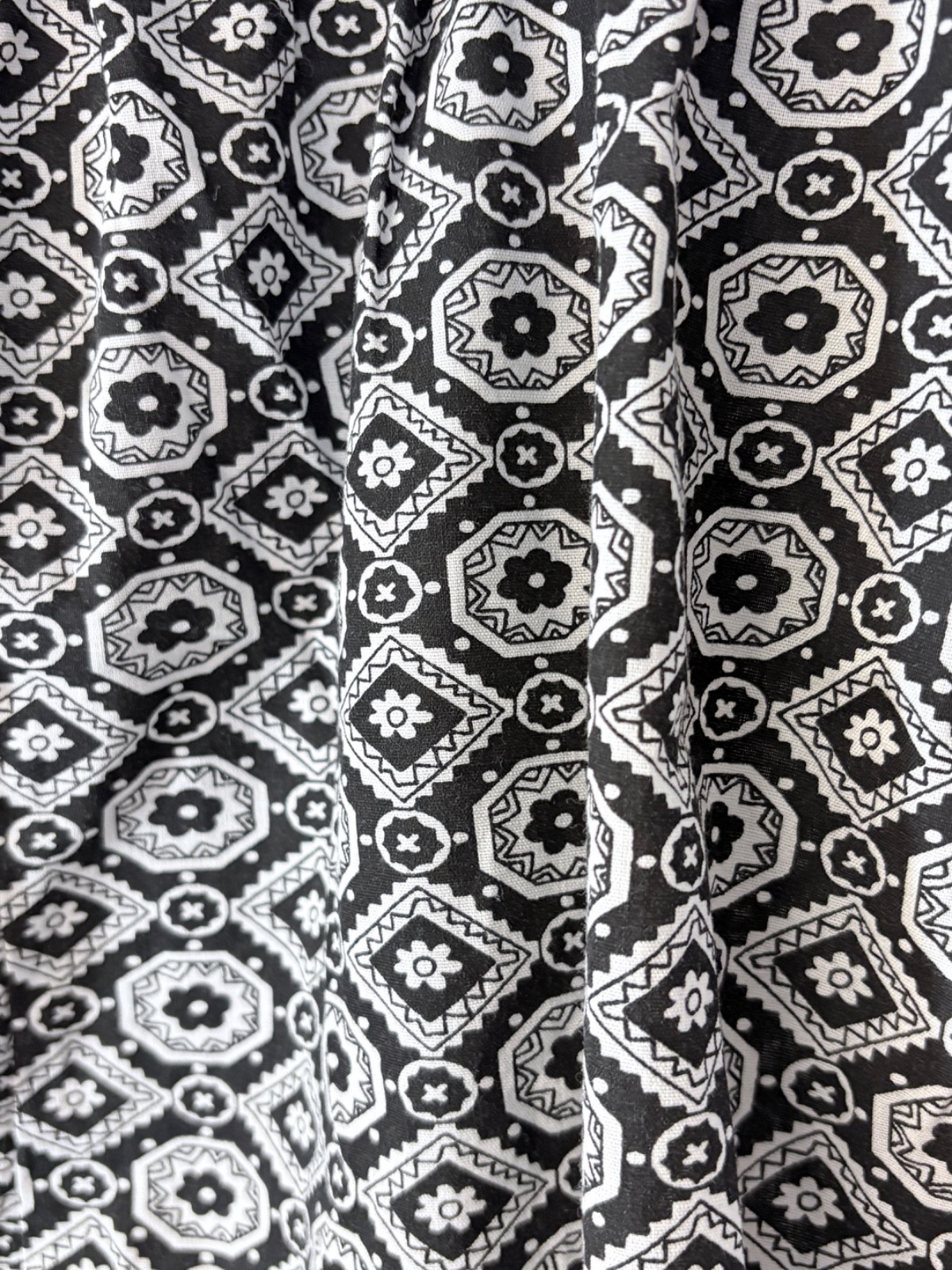 Vintage Blair Pants Women Large Black/White Geometric Pull On Pockets Casual