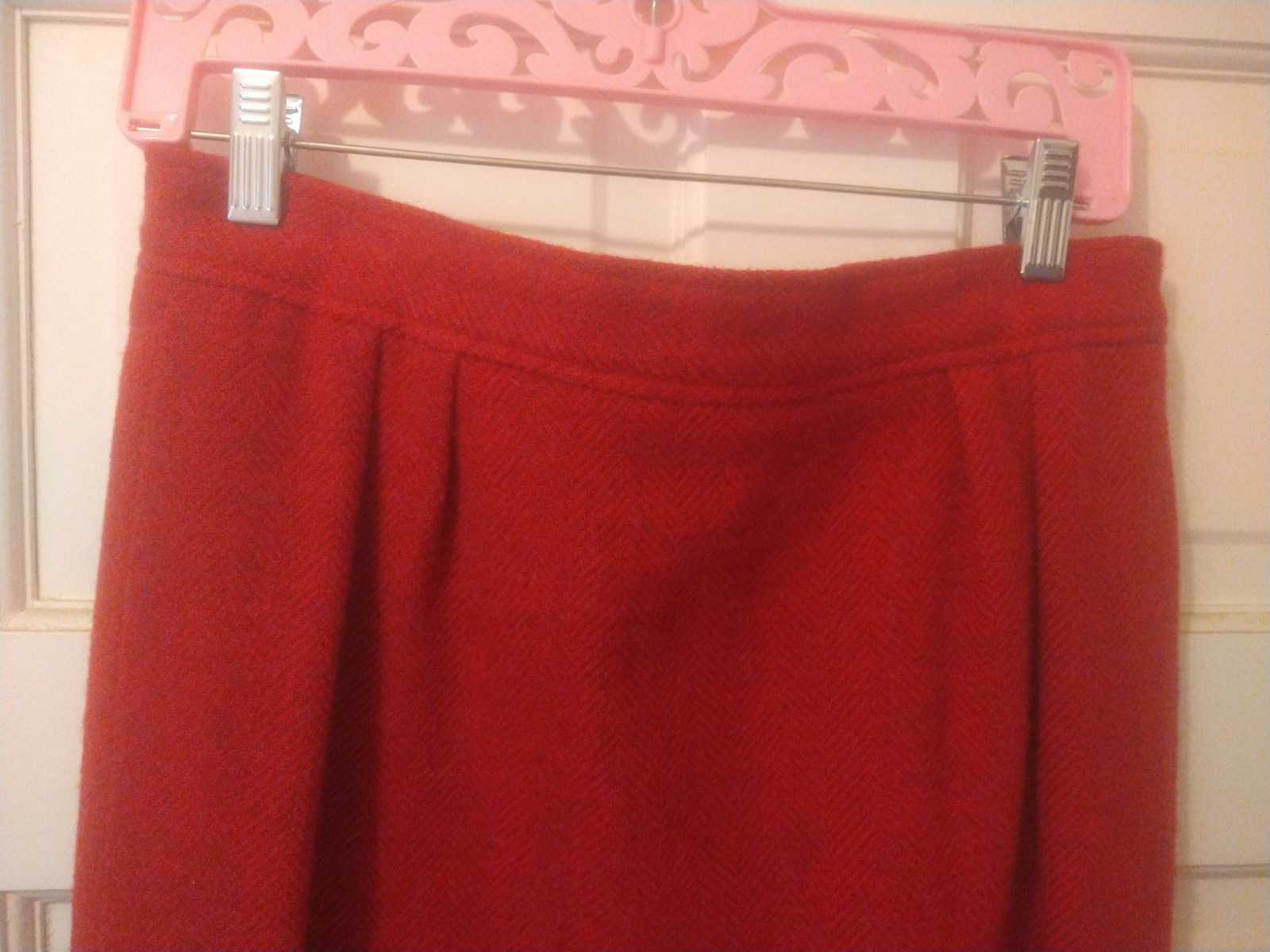 Vtg Ted Lapidus Paris Diffusion Red Skirt made in France Size 44 US 10 M Rare